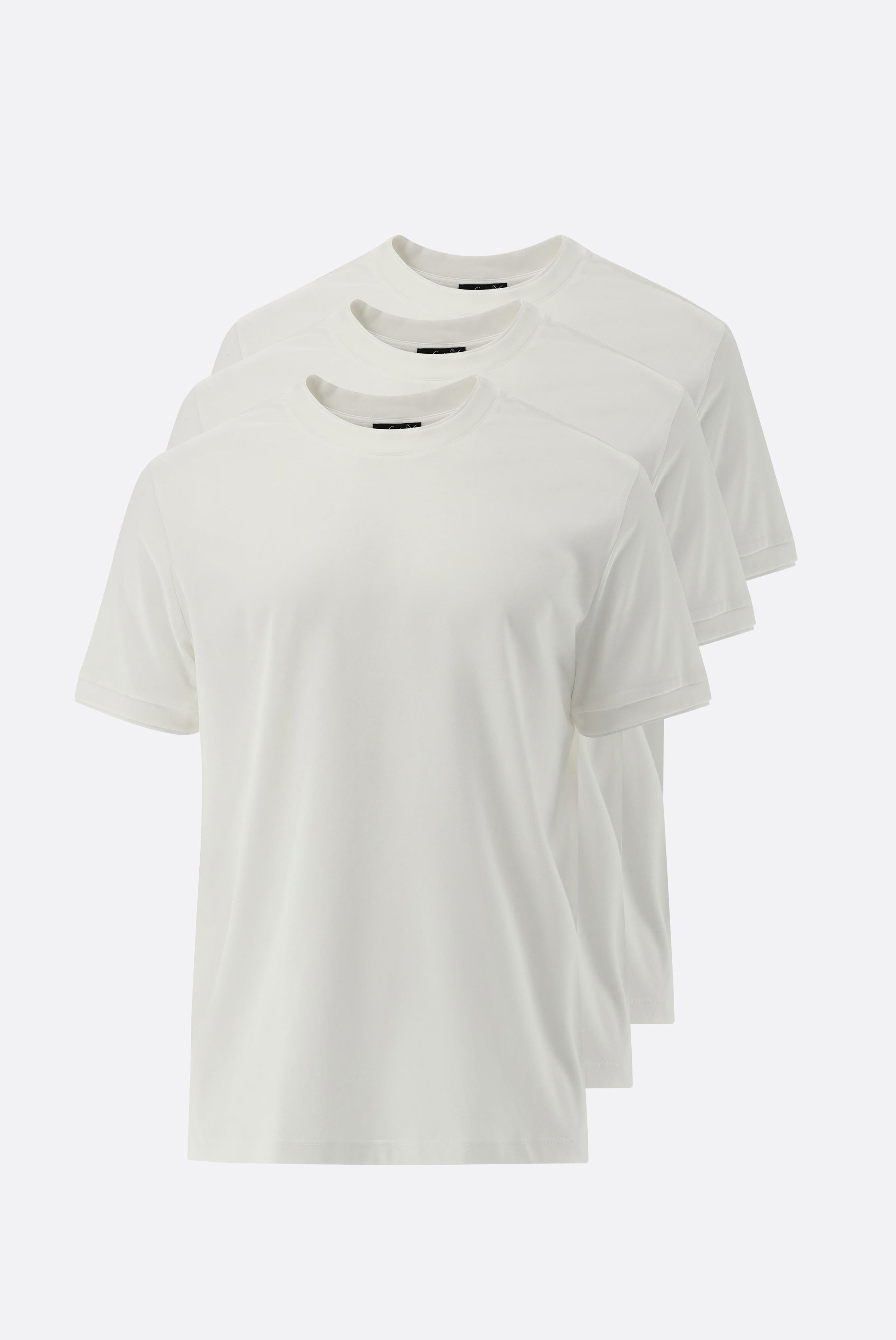 T-Shirt mit Rundhals und Paspel 3er Set