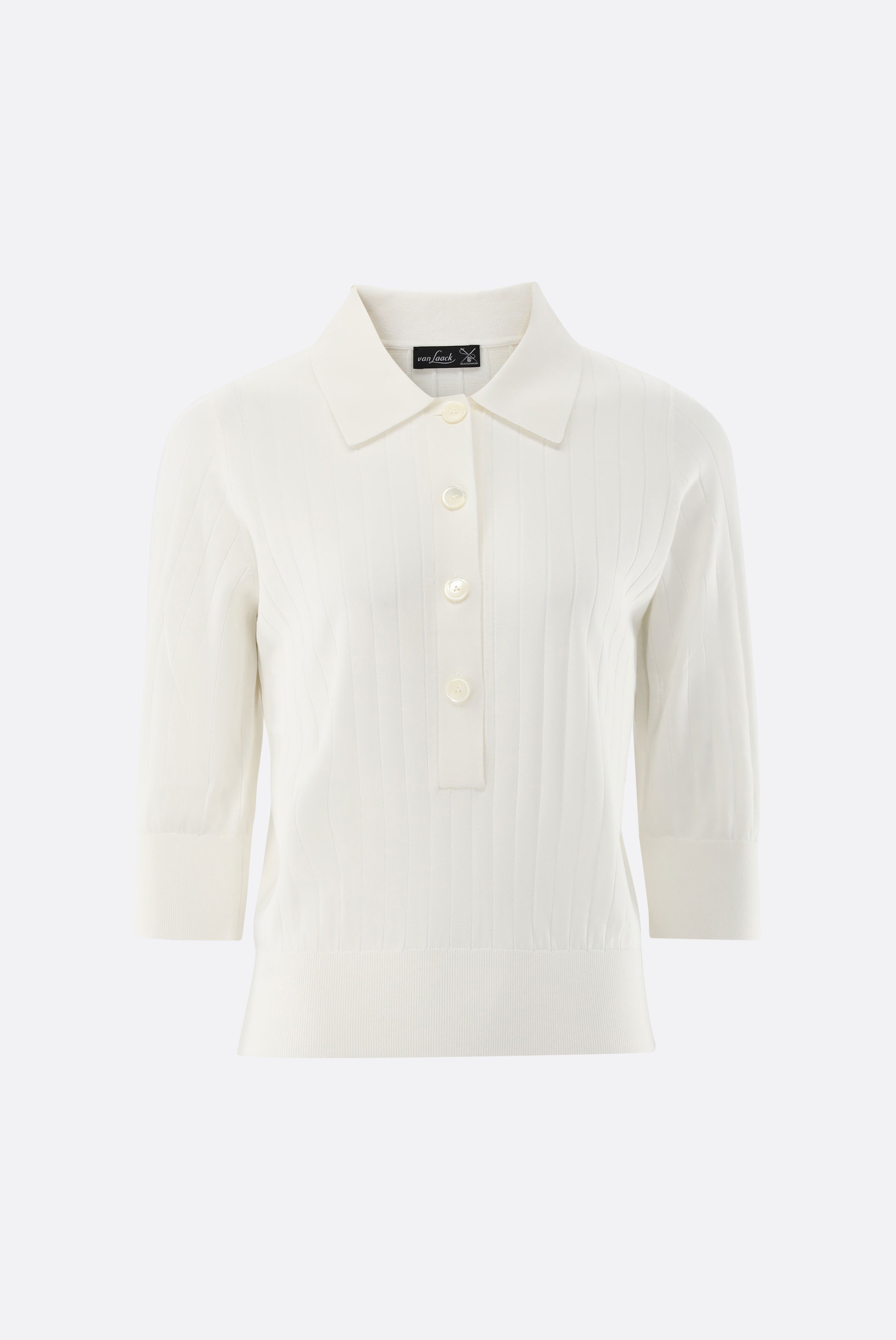Polo shirt knitted with cotton and viscose