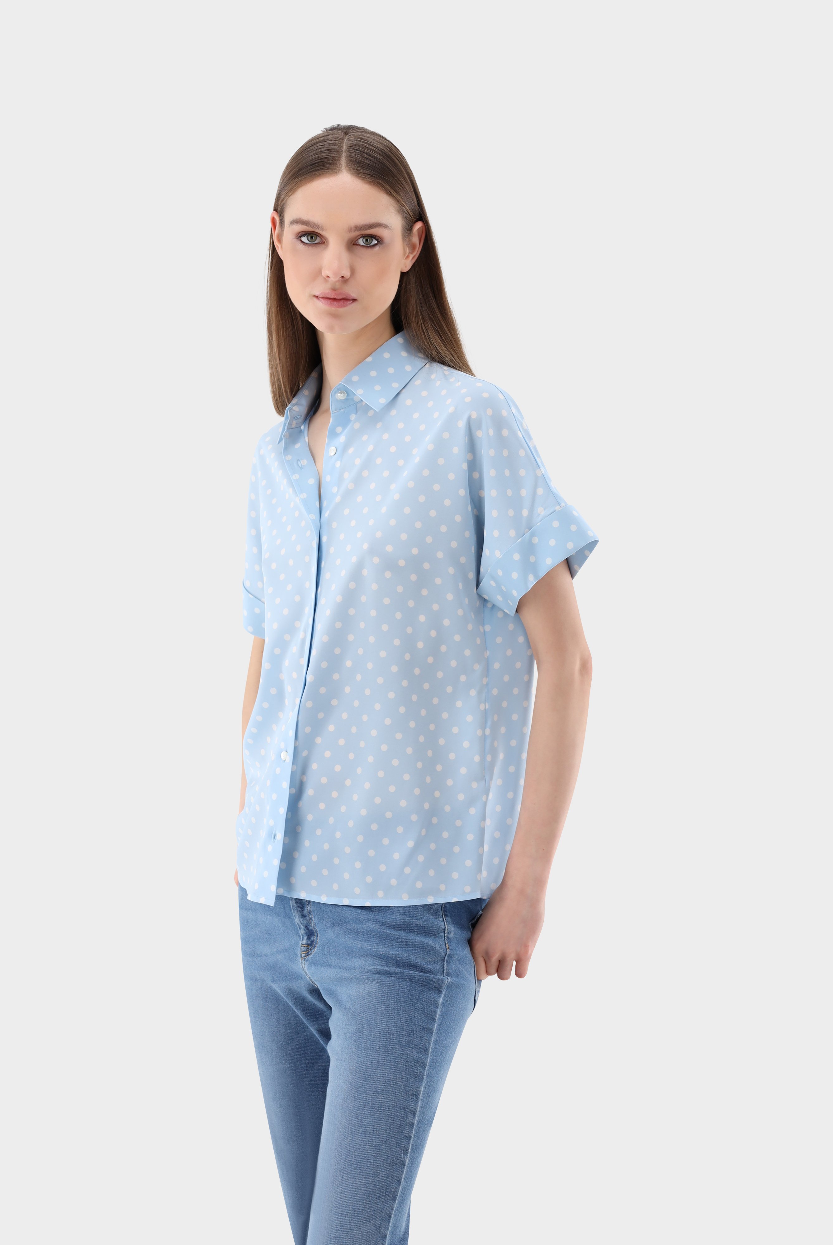 Casual Blouses+Short sleeved Blouse with Dot Print+05.521X.07.Z20092.720.34