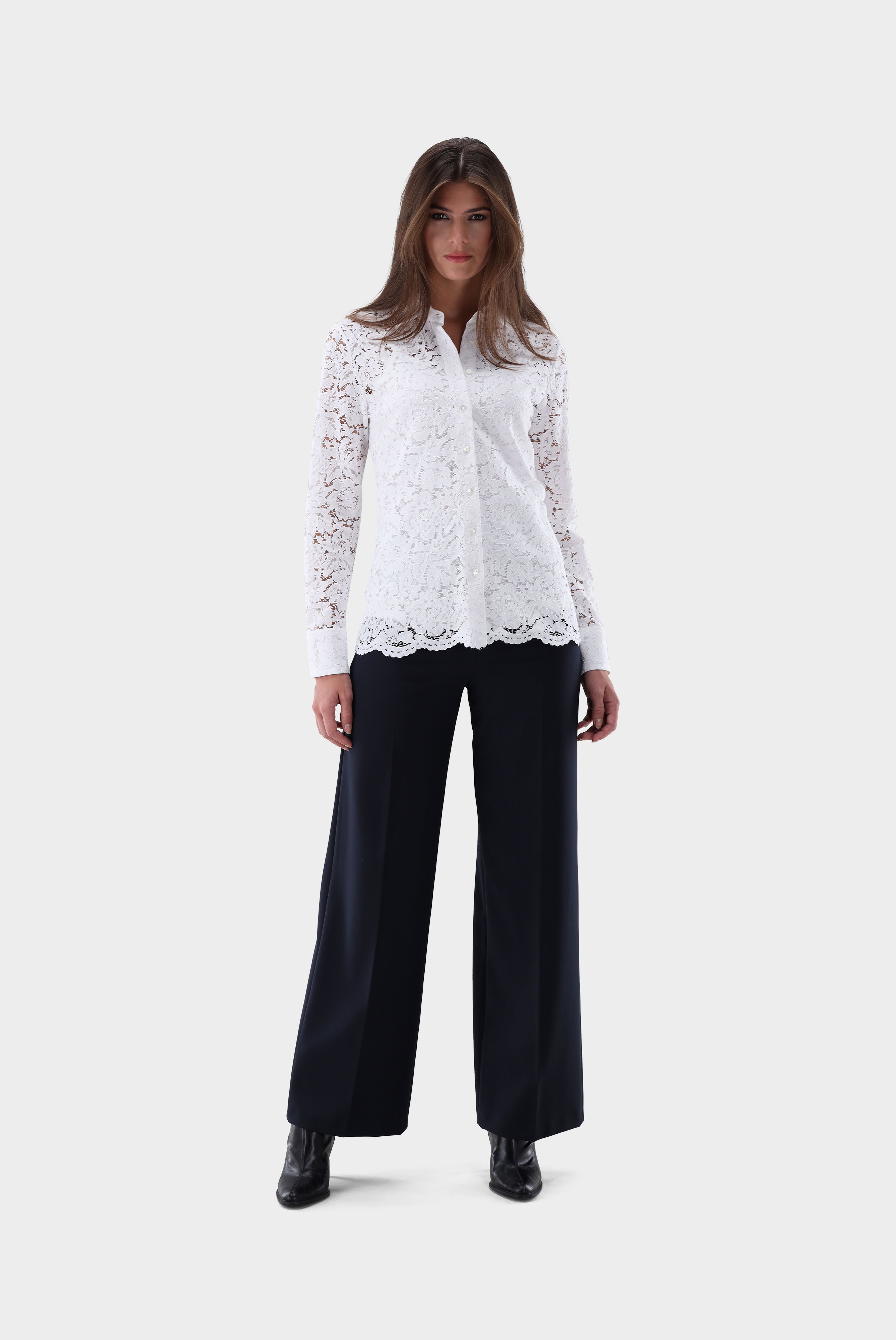 Hemdbluse mit Spitze günstig online kaufen