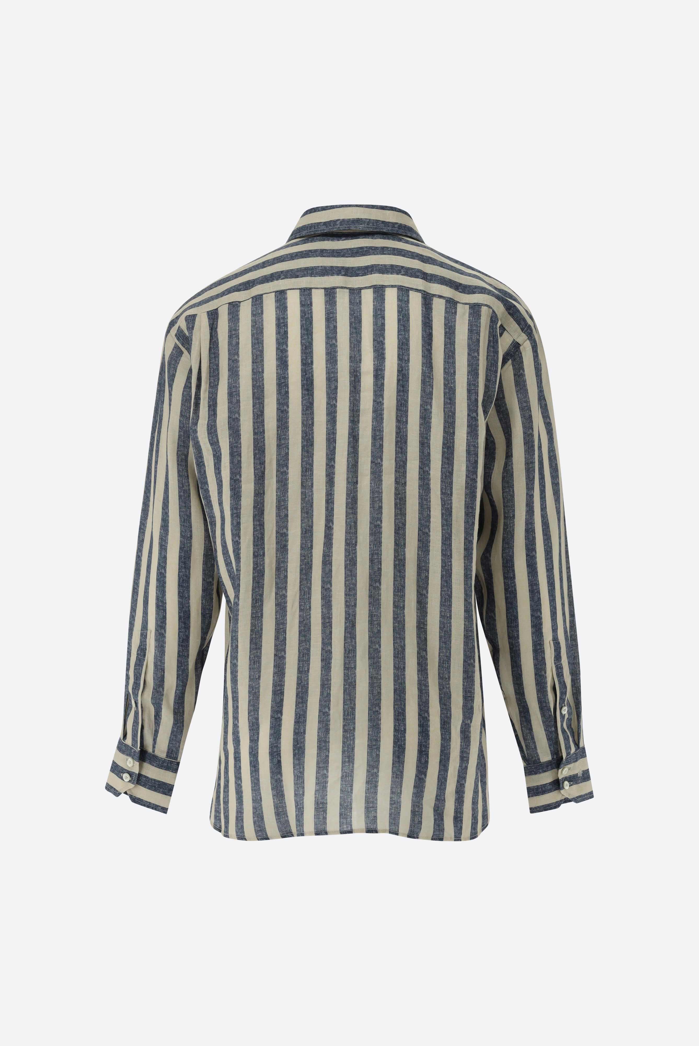 Casual Shirts+Linen Shirt with wide Stripes Comfort Fit+20.2021.9V.170356.761.40