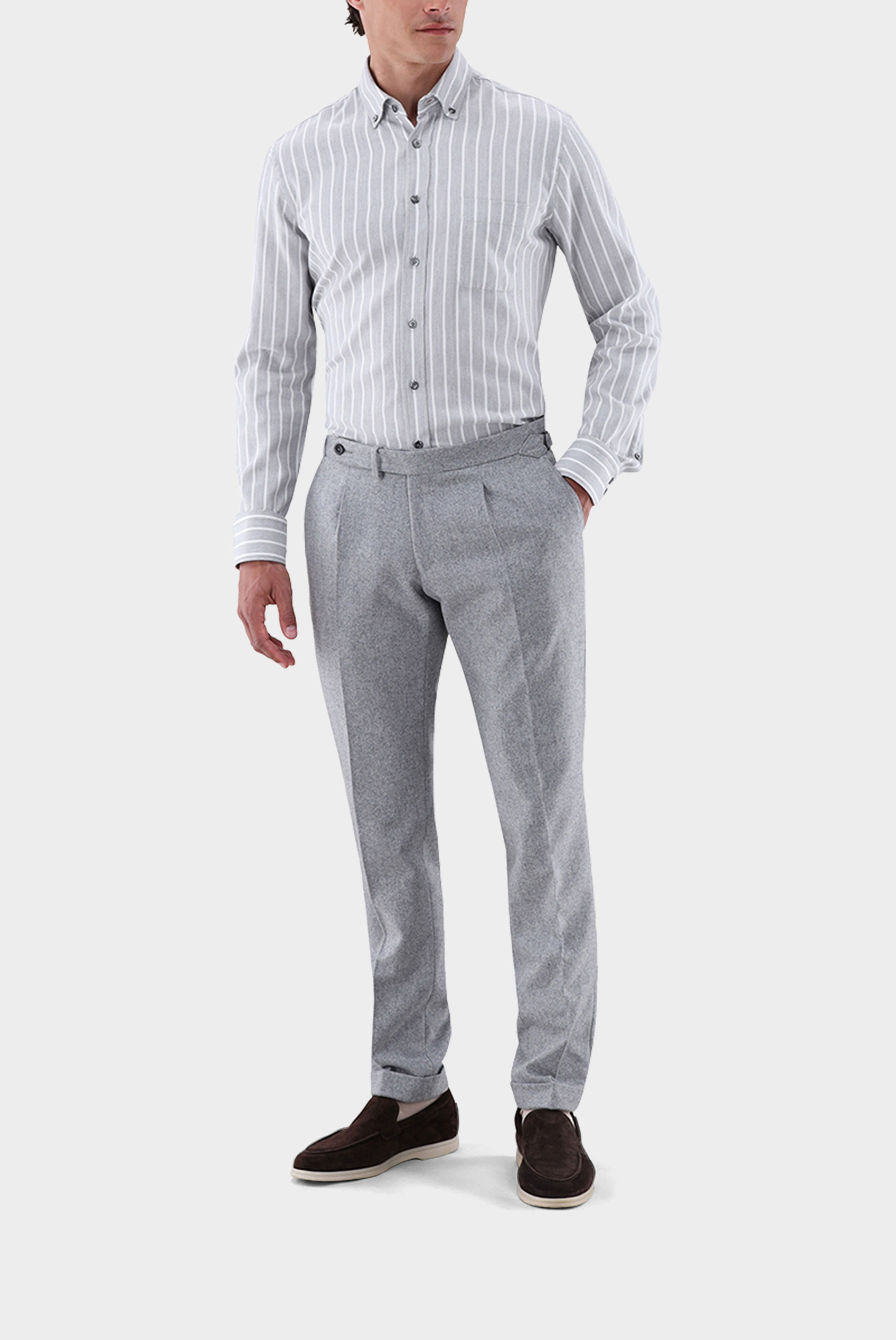 Flanellhemd mit Button Down Kragen Tailor Fit günstig online kaufen