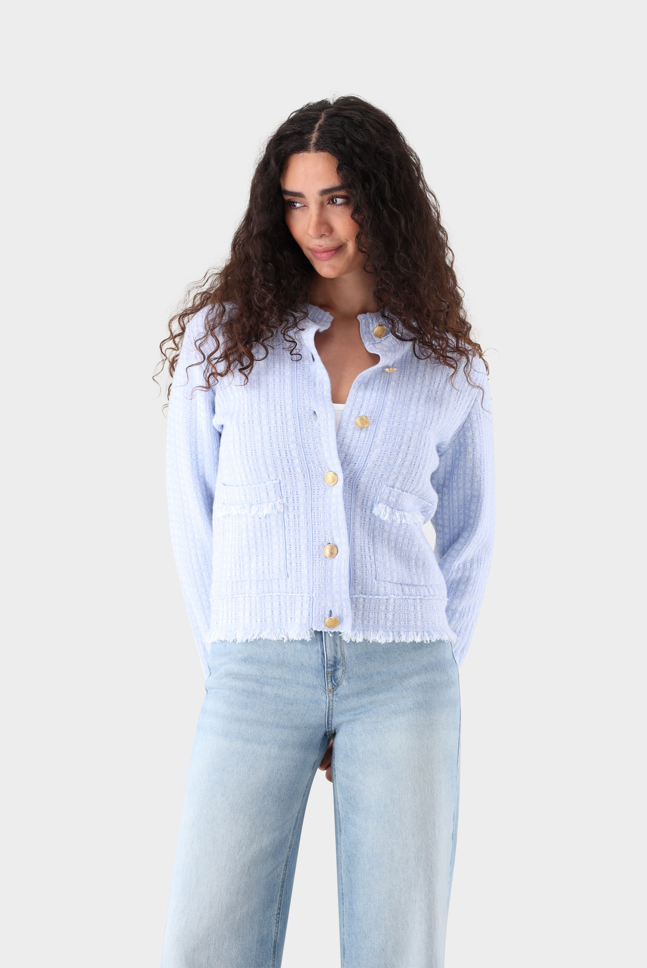 Blazer gestrickt mit Tweed Optik