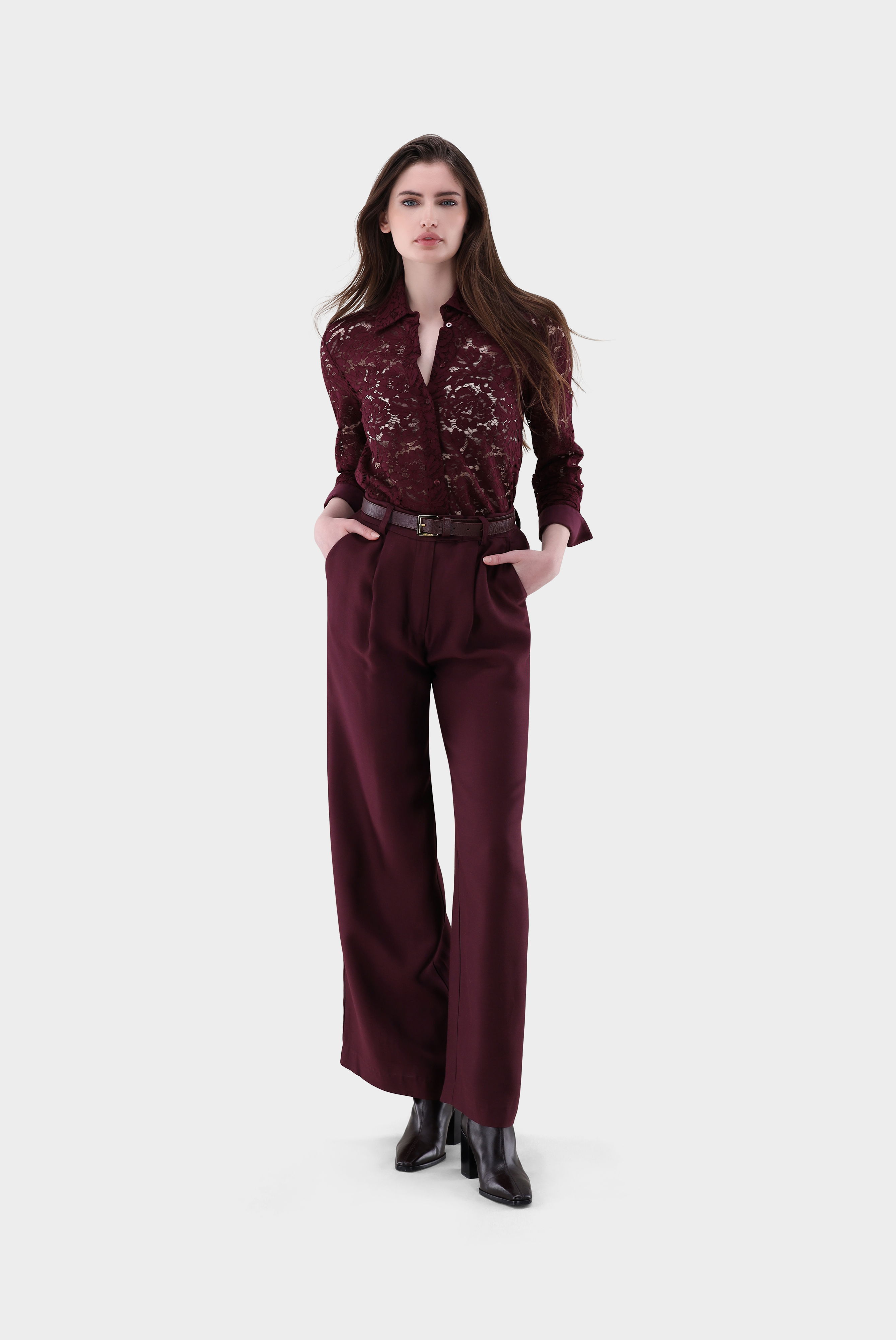 Hemdbluse mit Spitze günstig online kaufen