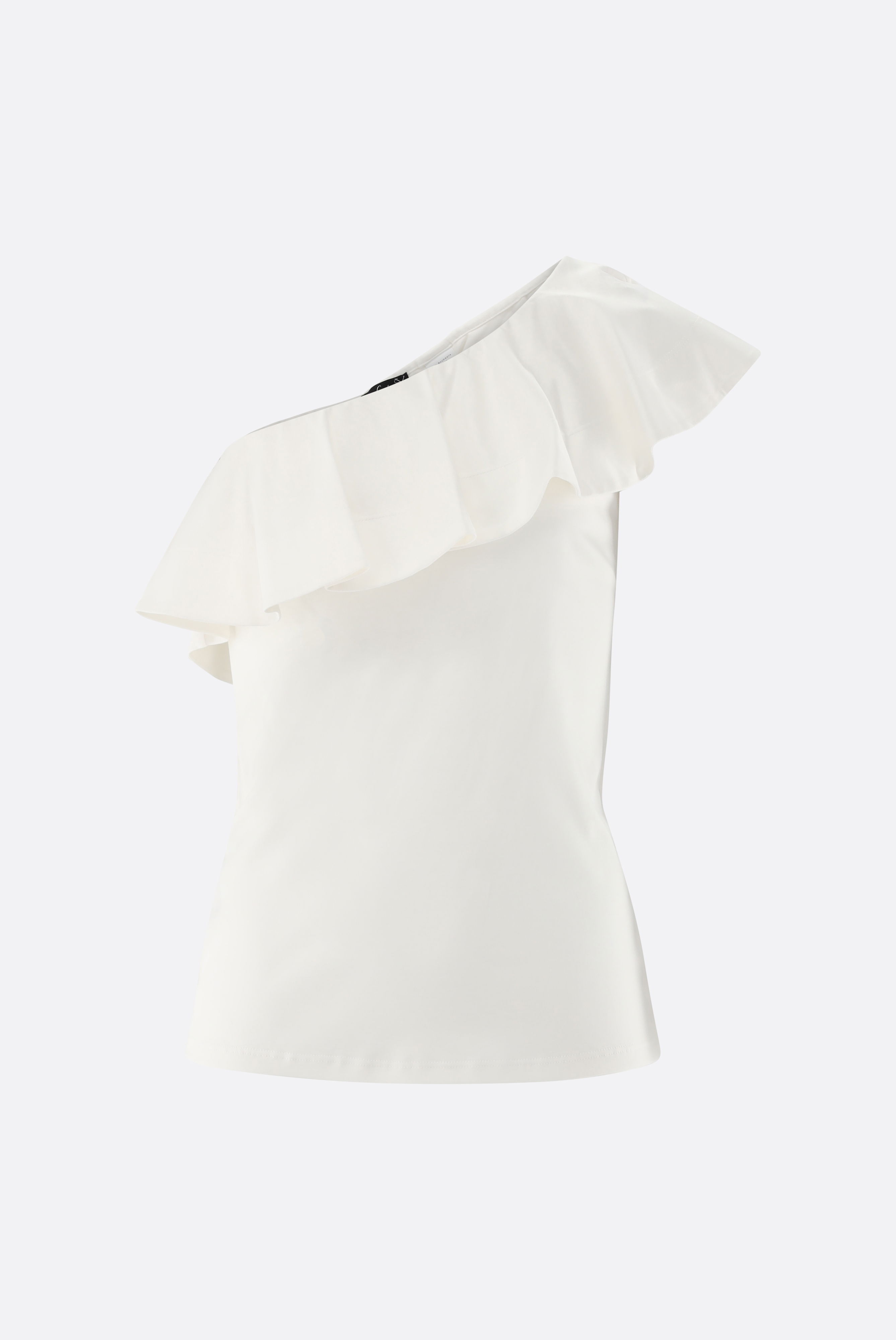 Top aus Jersey tailliert und einschultrig