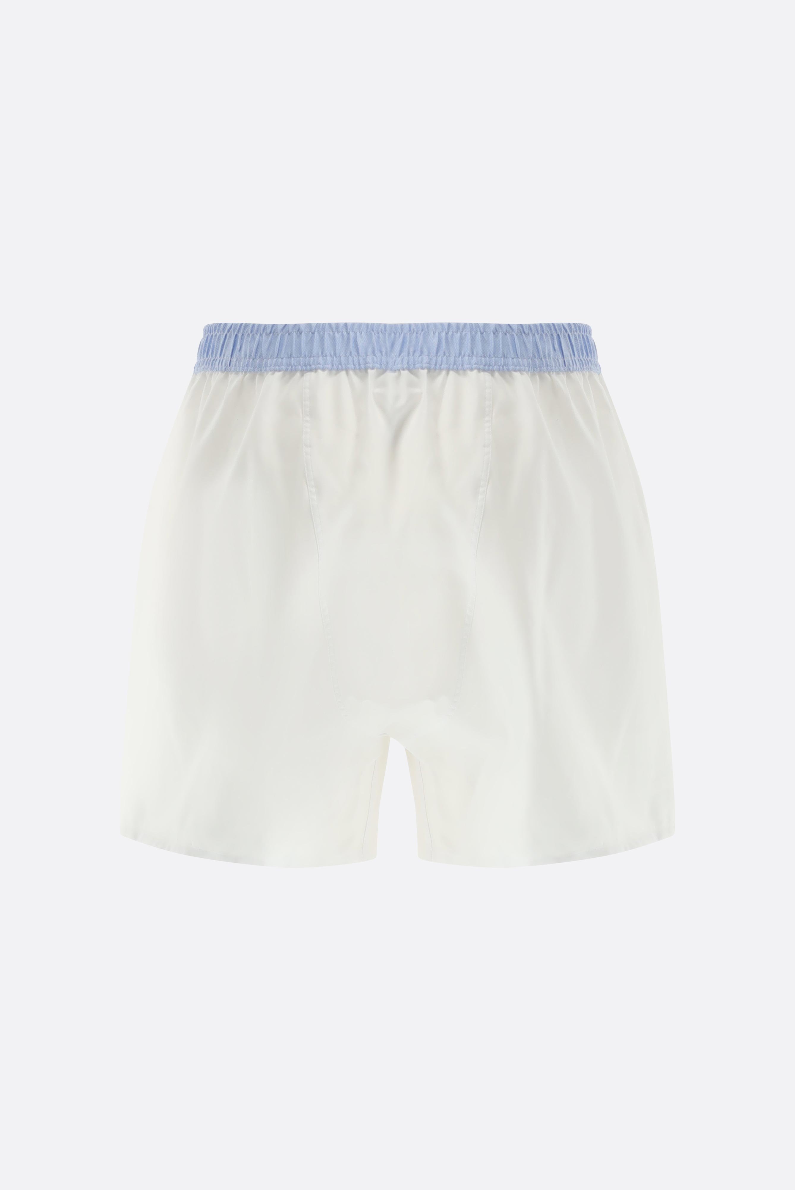 Underwear+Oxford Boxer Shorts with Waistband Contrast+91.1100.V1.150251.000.46