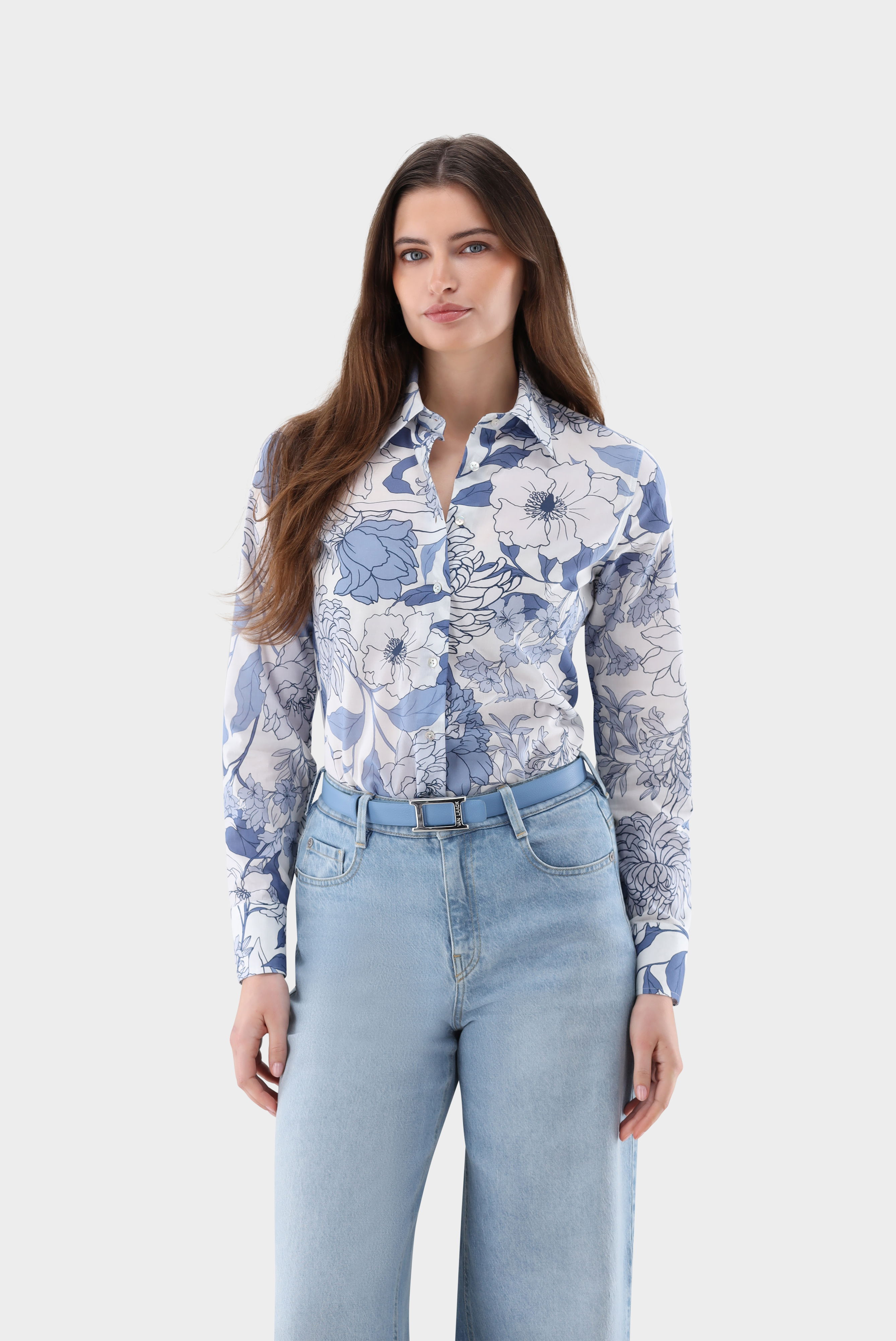Shirt blouse with floral print