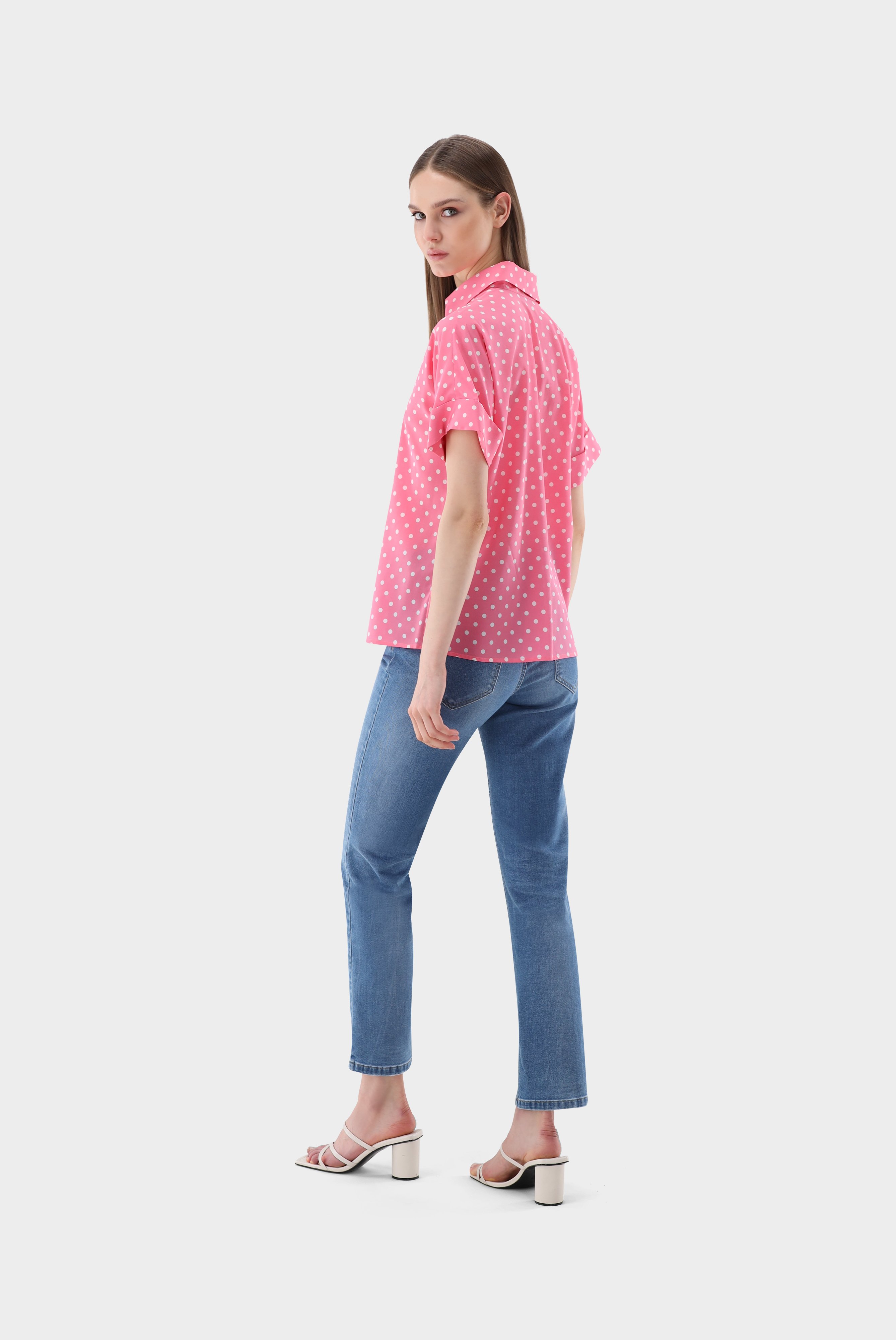 Casual Blouses+Short sleeved Blouse with Dot Print+05.521X.07.Z20092.535.34