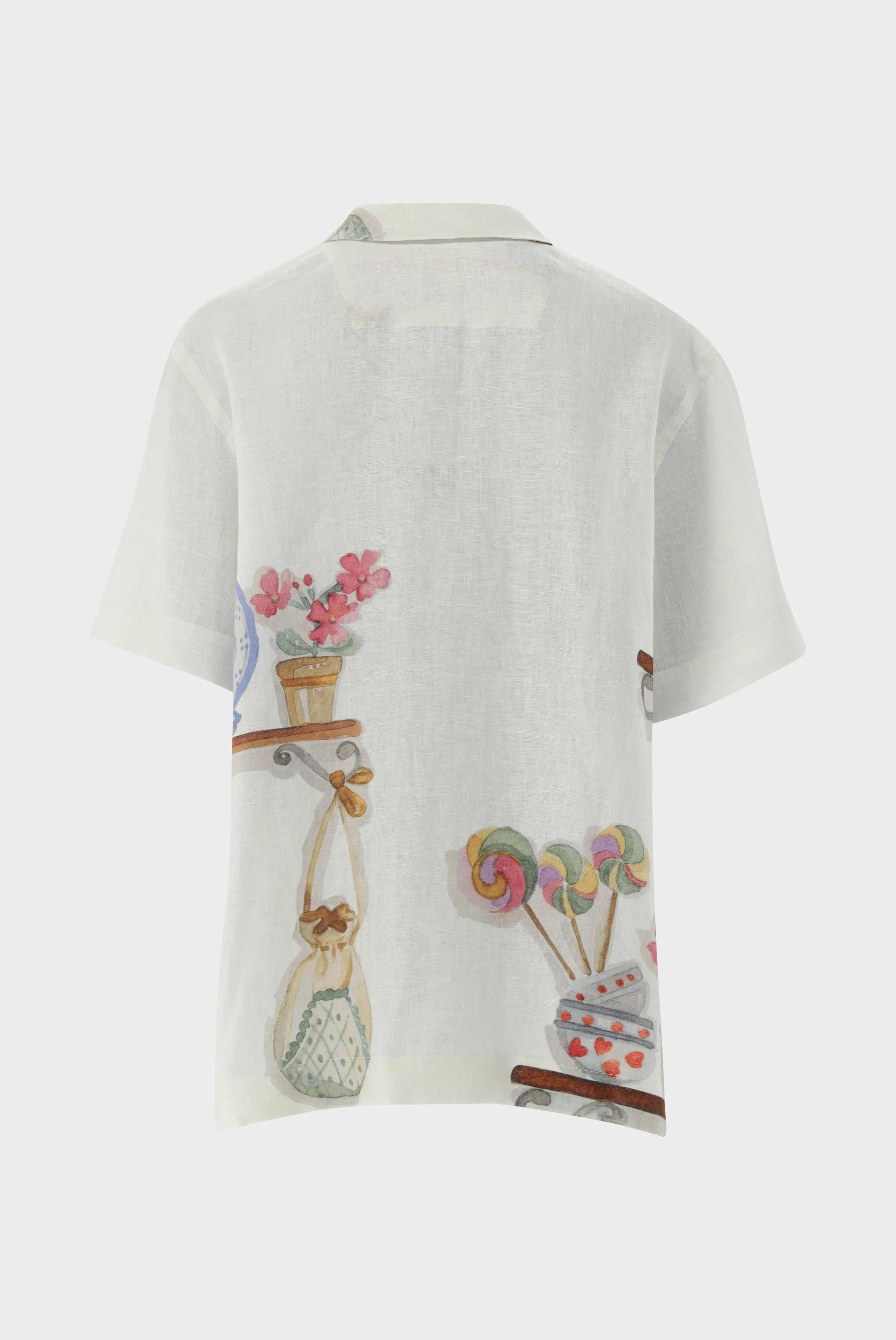 Casual Blouses+Printed Linen Shirt Short Sleeves+05.529U.DA.170357.110.S