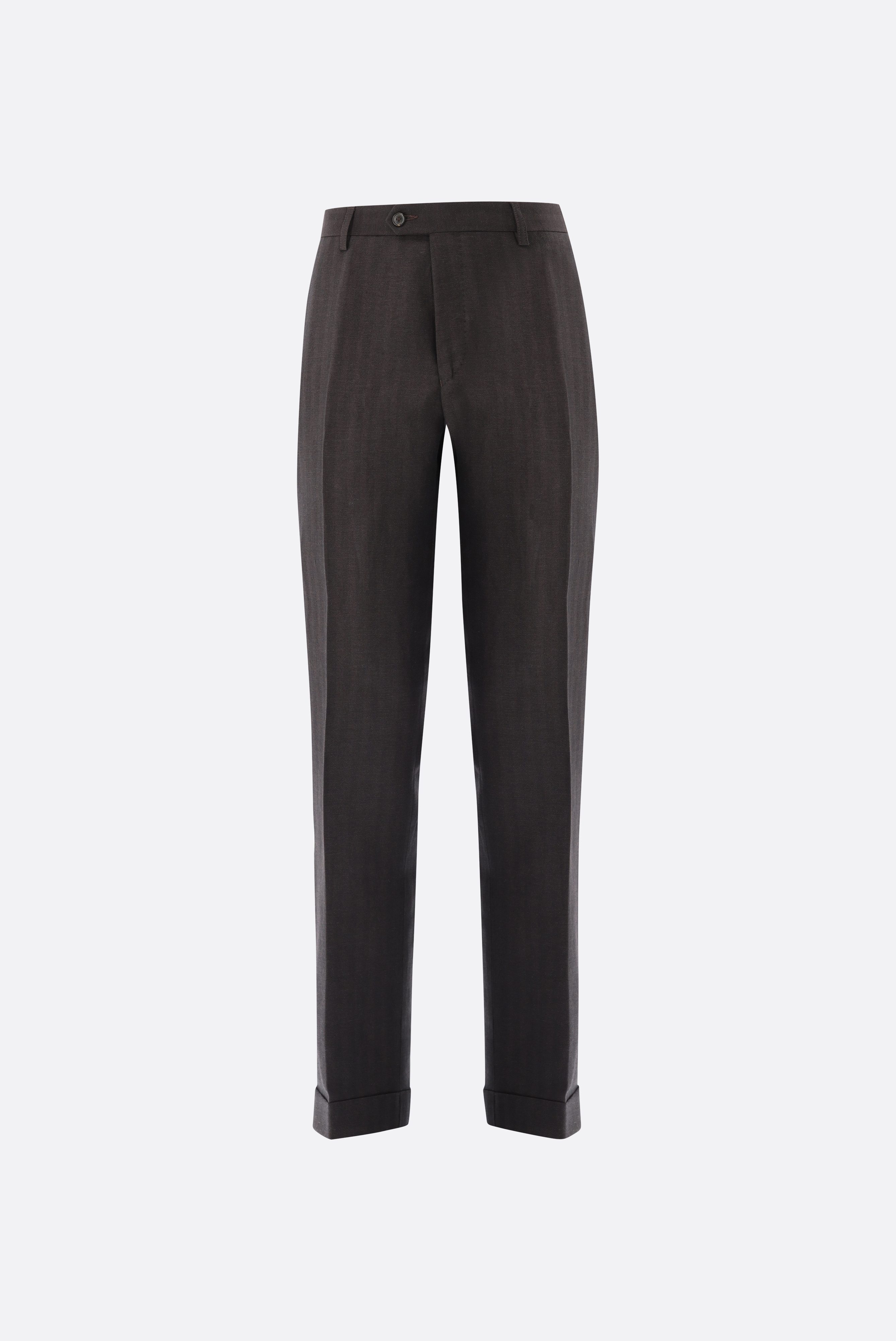 Hose aus Wolle und Leinen mit Straight Leg