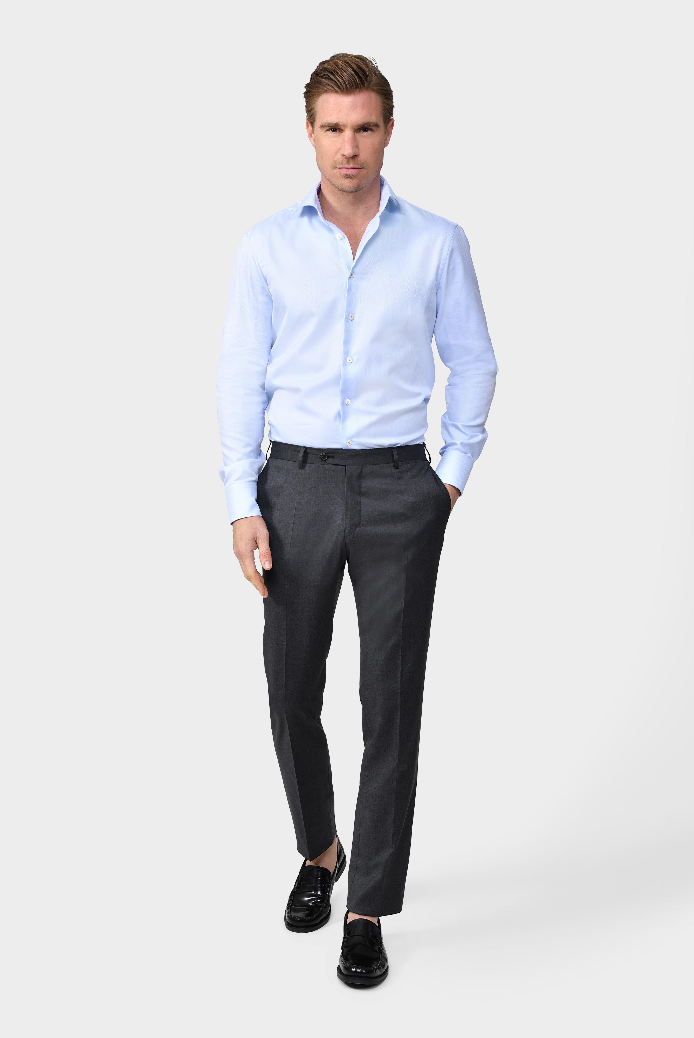 Twill Hemd mit Fischgrat Tailor Fit günstig online kaufen