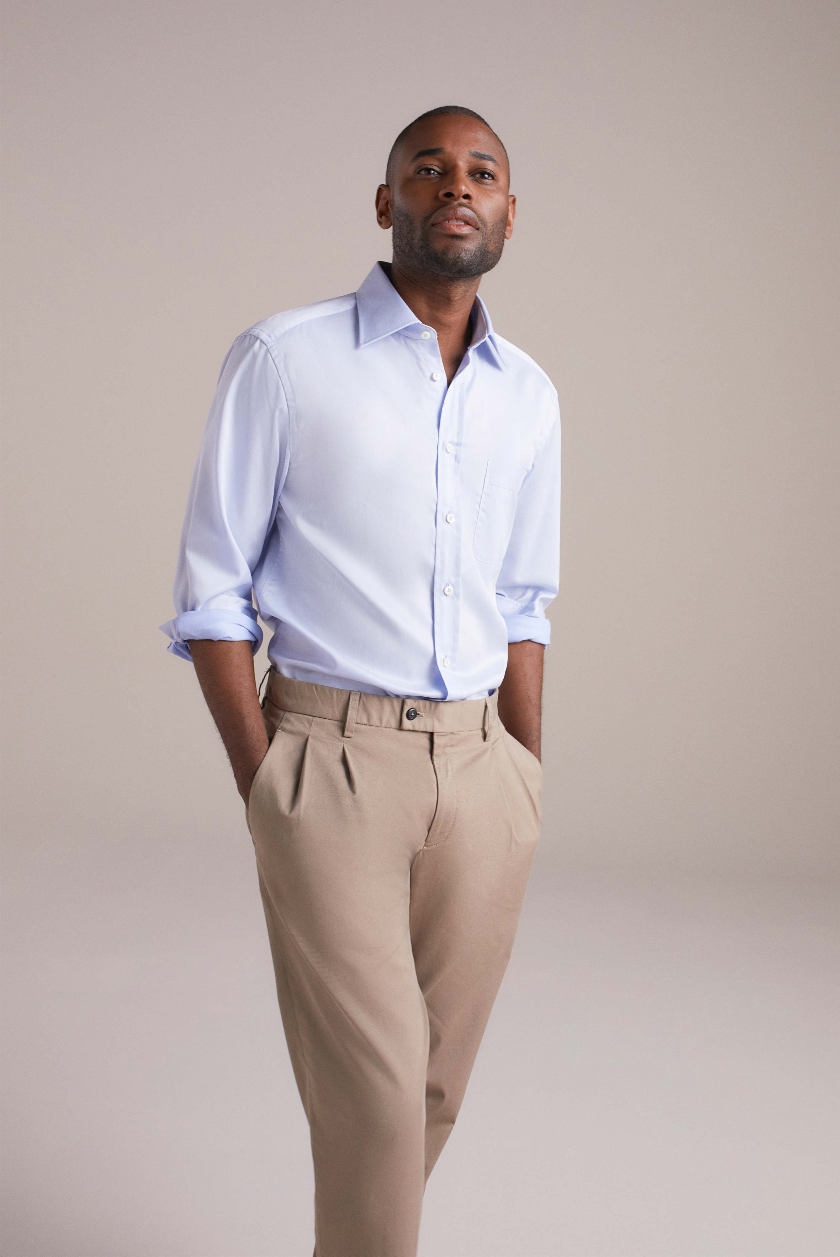 Perfect Look Fine Twill Shirt with Piping Details