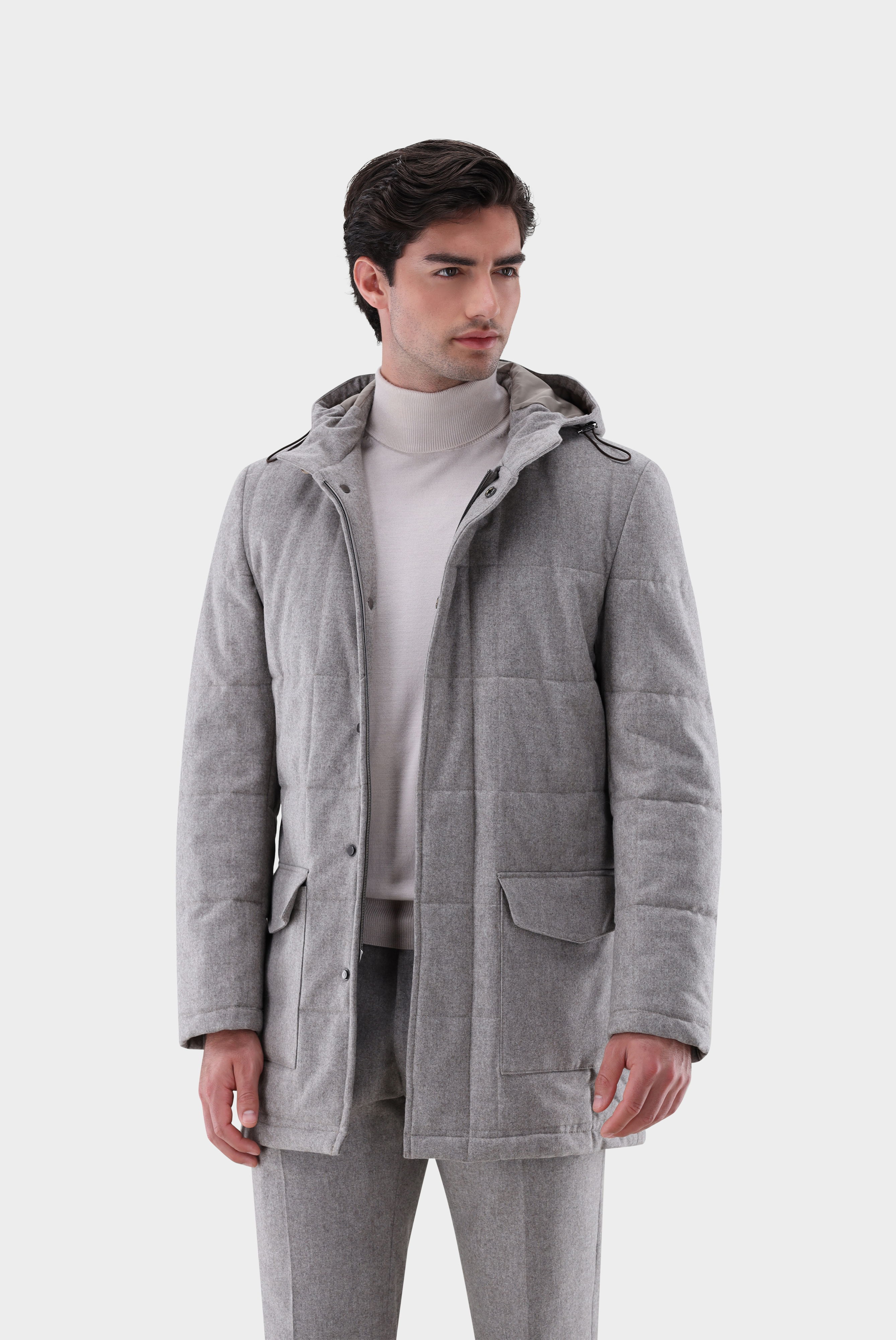 Parka aus gestepptem Flanell