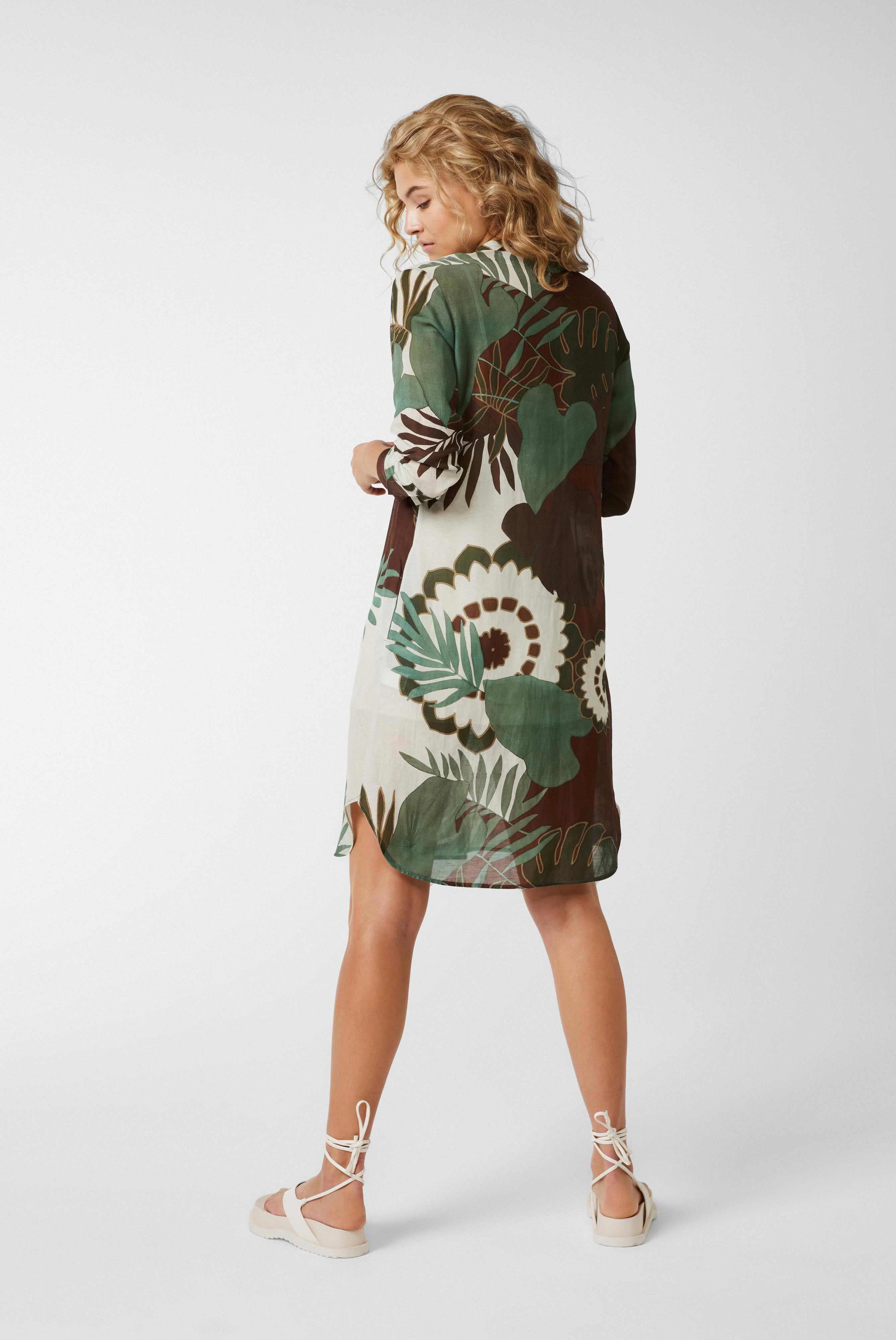 Dresses & Skirts+Knee-length slip-on dress with tropical print+05.657K.2Y.170423.179.34