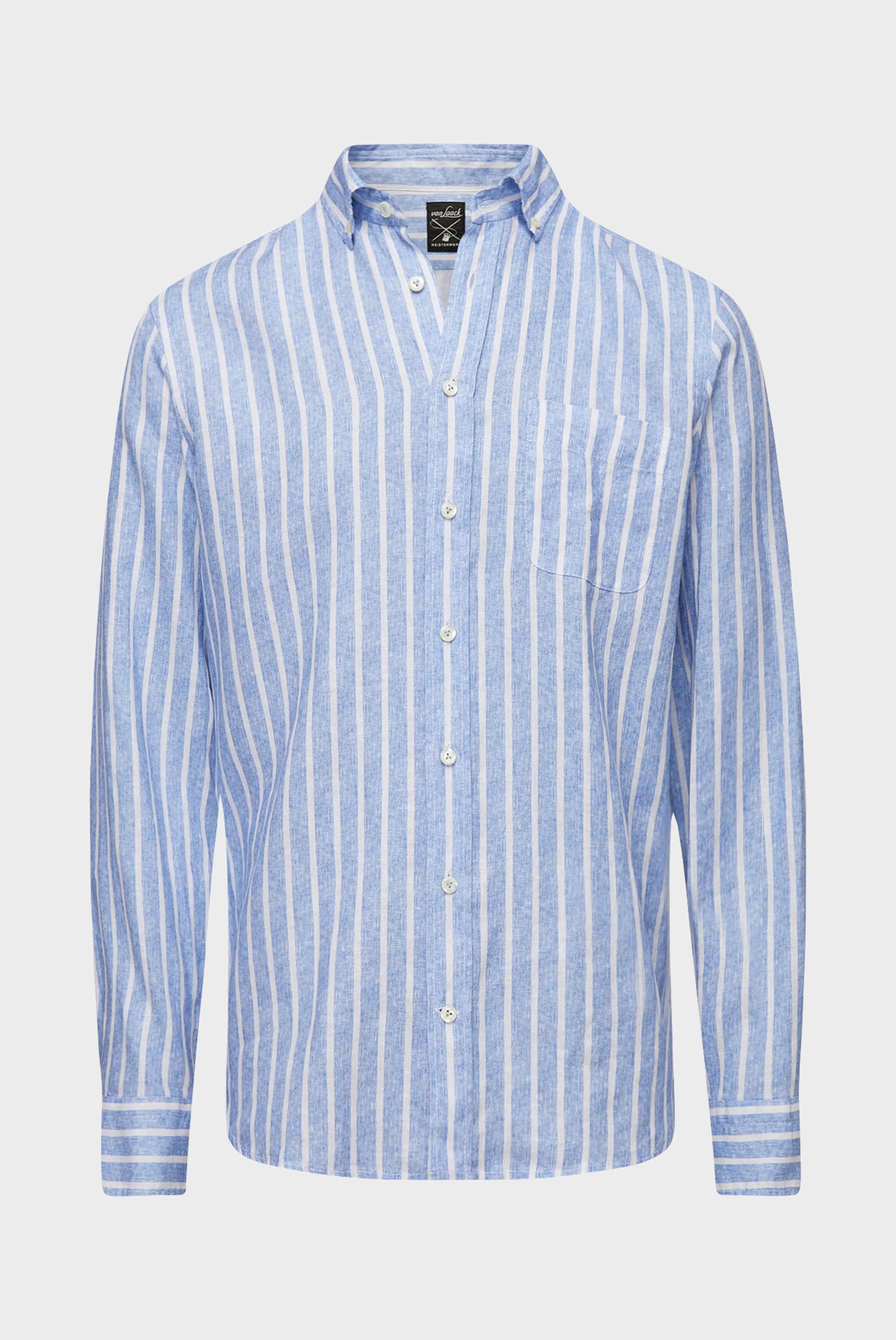 Casual Shirts+Linen button-down hem with stripe print+20.2013.MB.170238.760.39