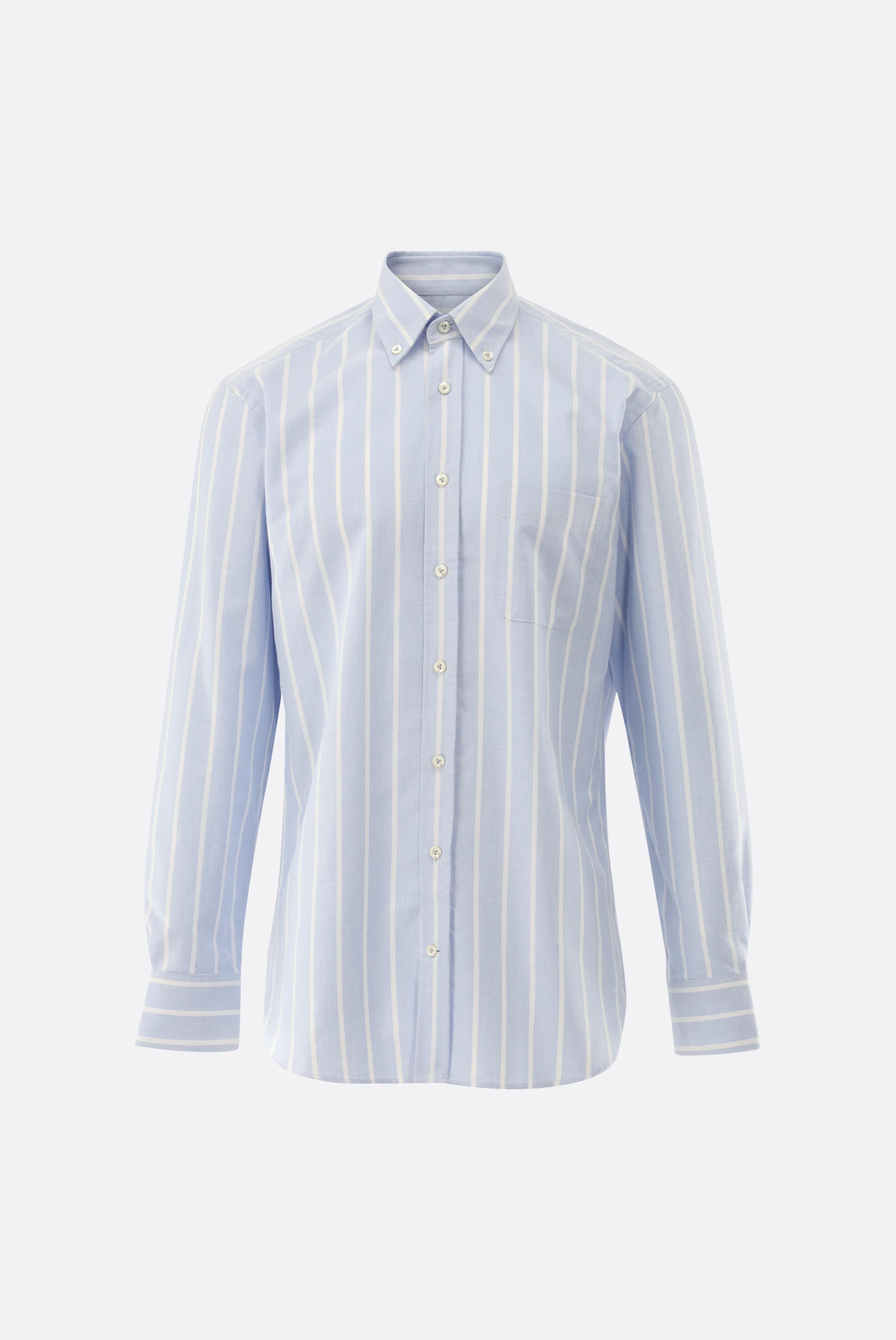 Gestreiftes Flanellhemd mit Button-Down