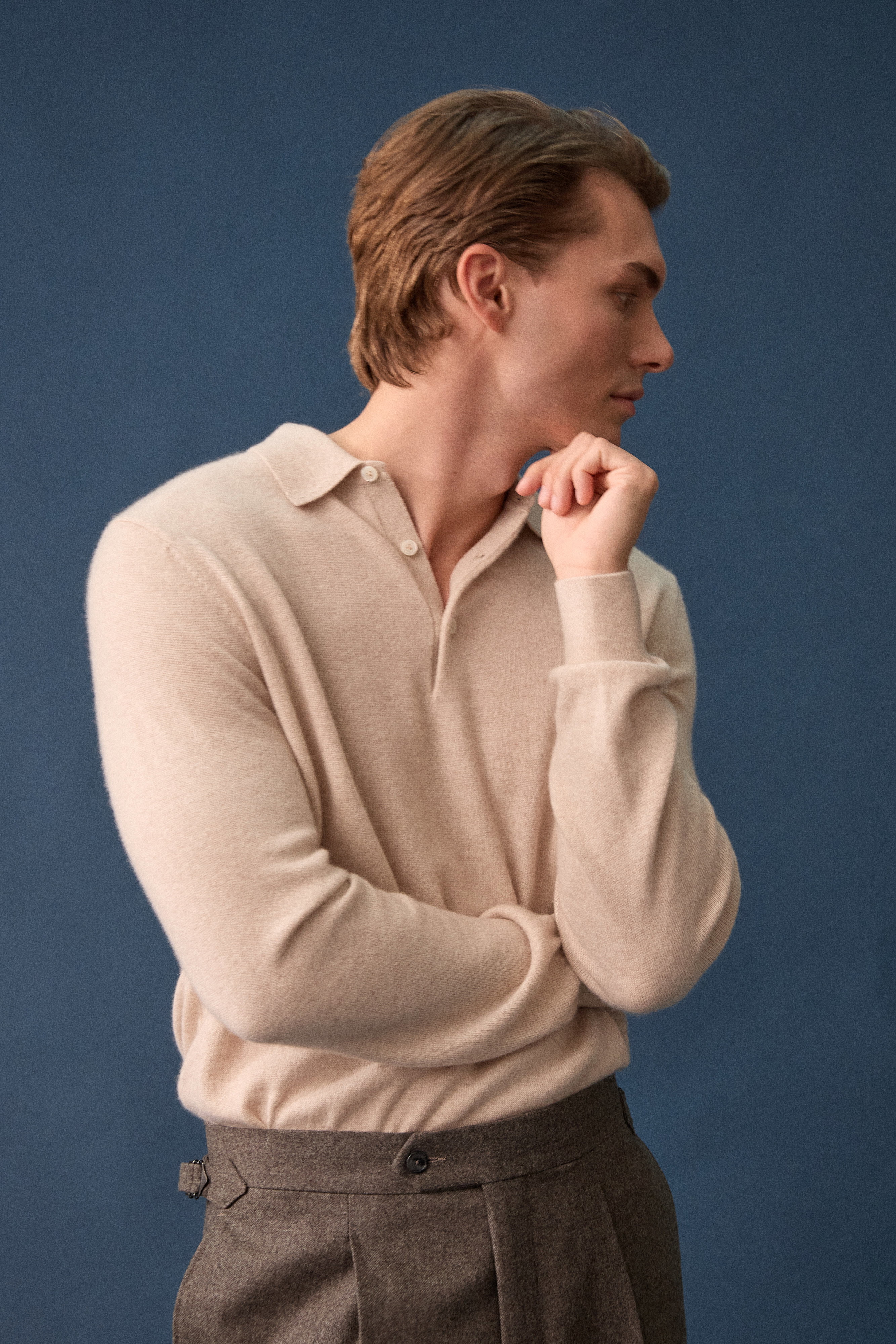 Strick-Poloshirt aus Kaschmir