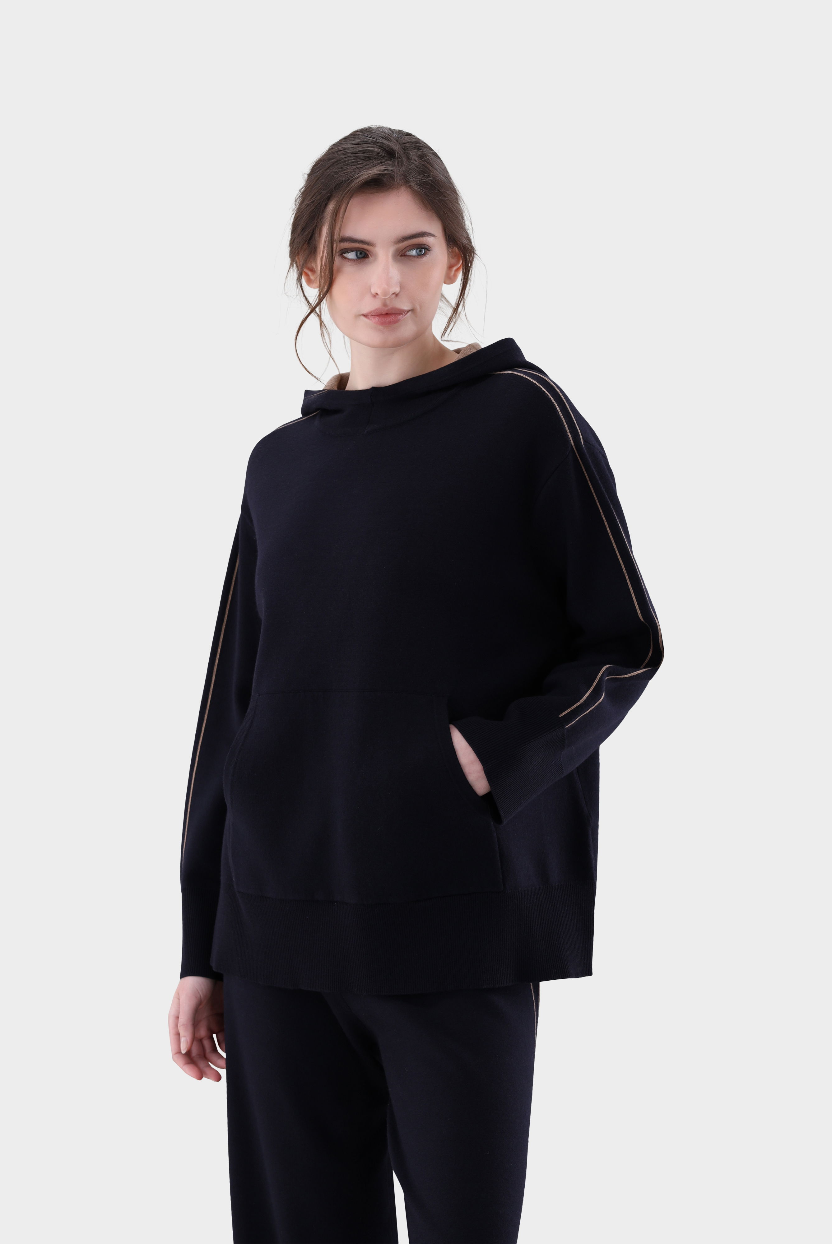 Kapuzenpullover aus Doppelstrick