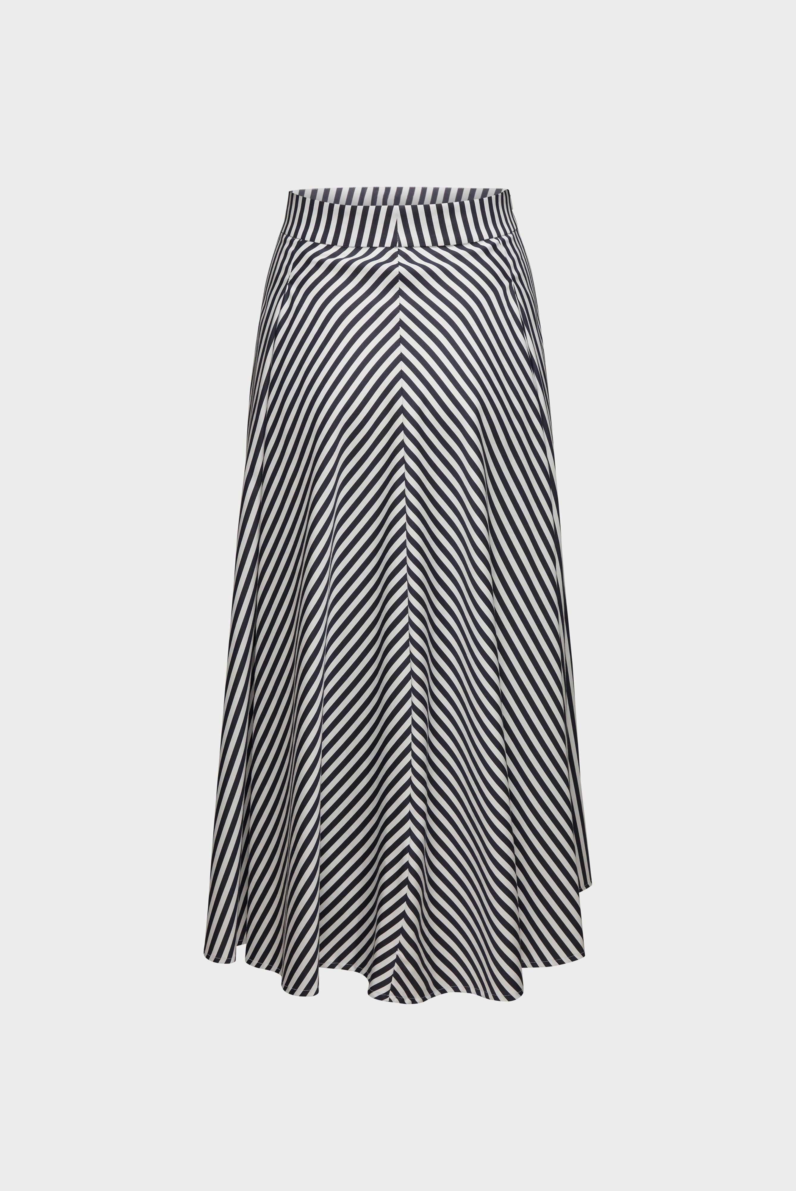 Dresses & Skirts+Skirt in Cotton Stretch with Stripe Pattern+05.659A..171959.790.34