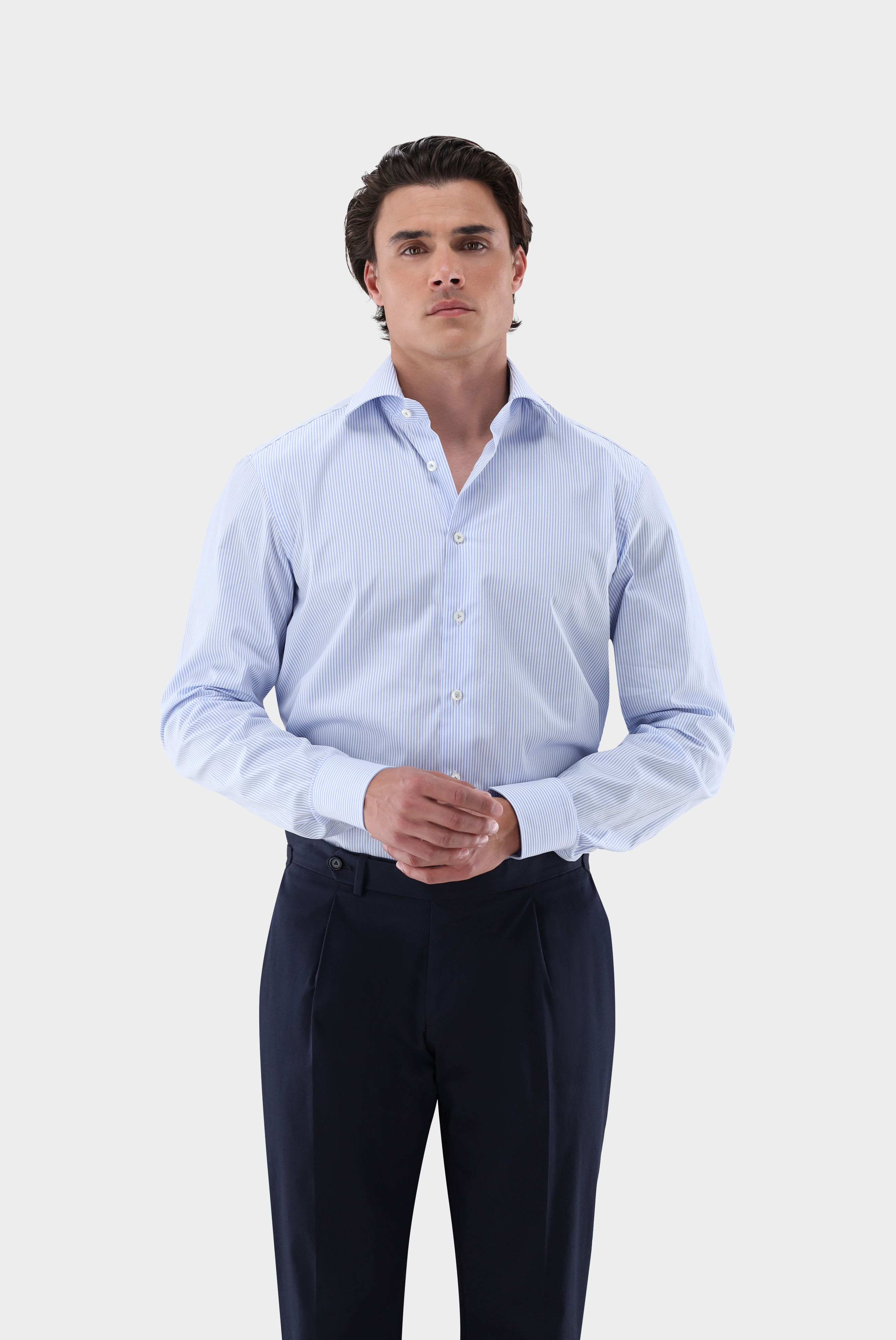 Popeline-Hemd gestreift Tailor Fit