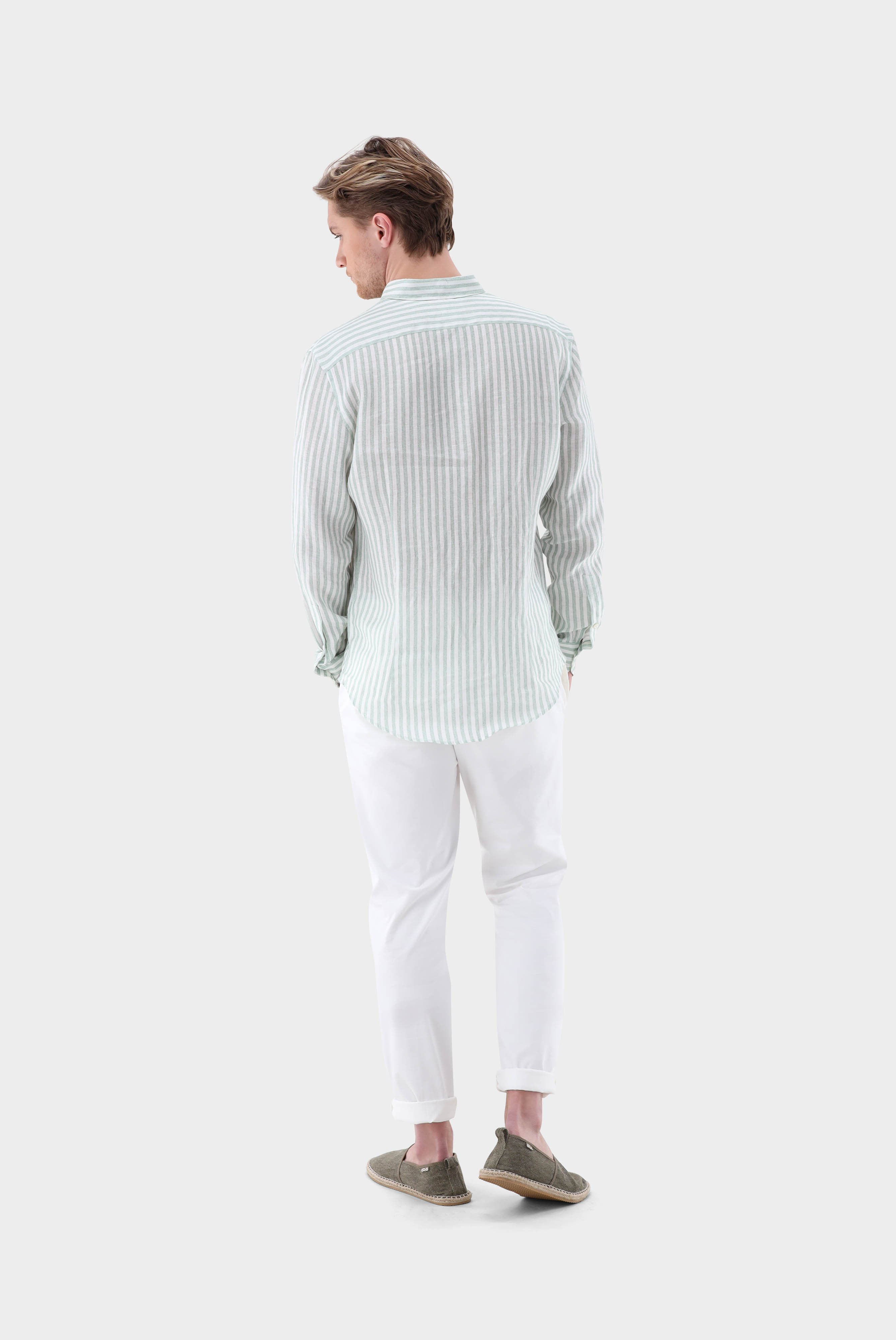 Casual Shirts+Linen Stripe Print Shirt Tailor Fit+20.2013.9V.170352.940.42
