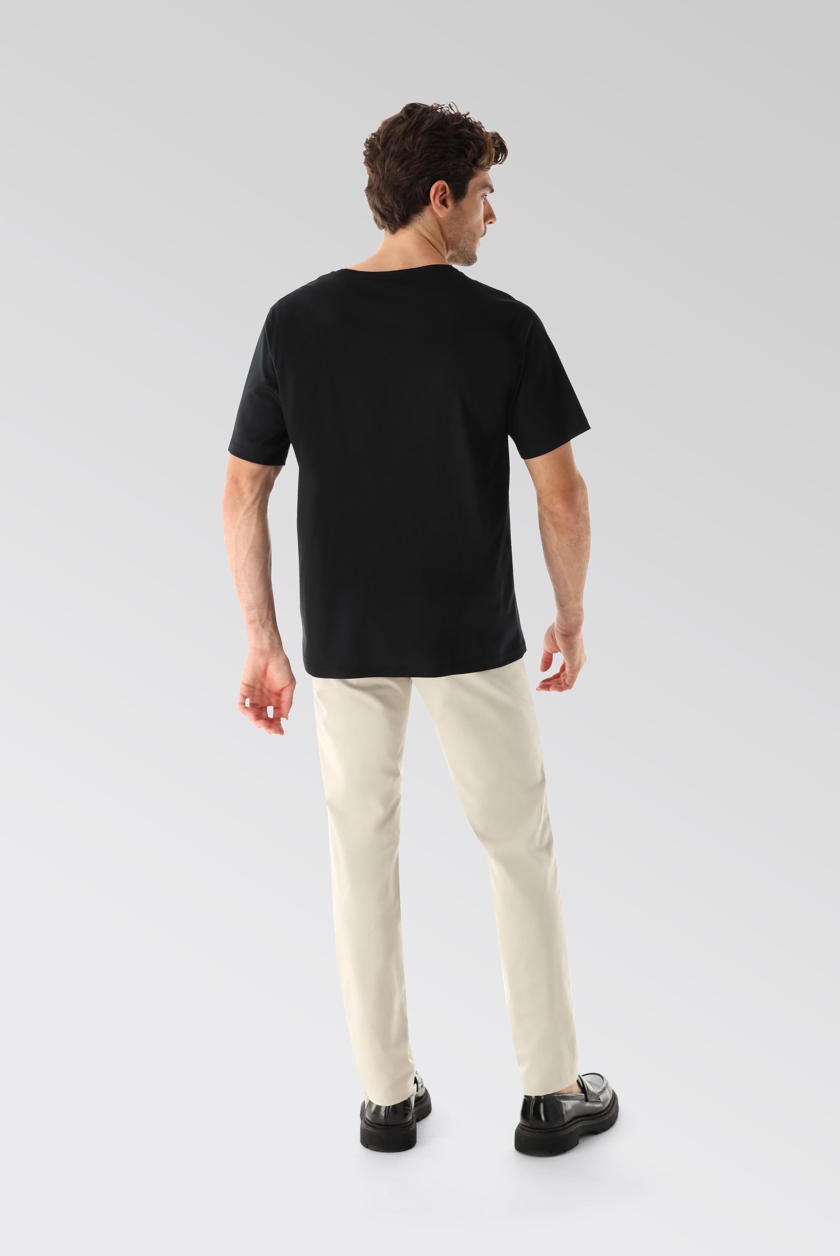 T-Shirts+Oversize Jersey T-Shirt mit Brusttasche+20.1776.GZ.180031.099.S