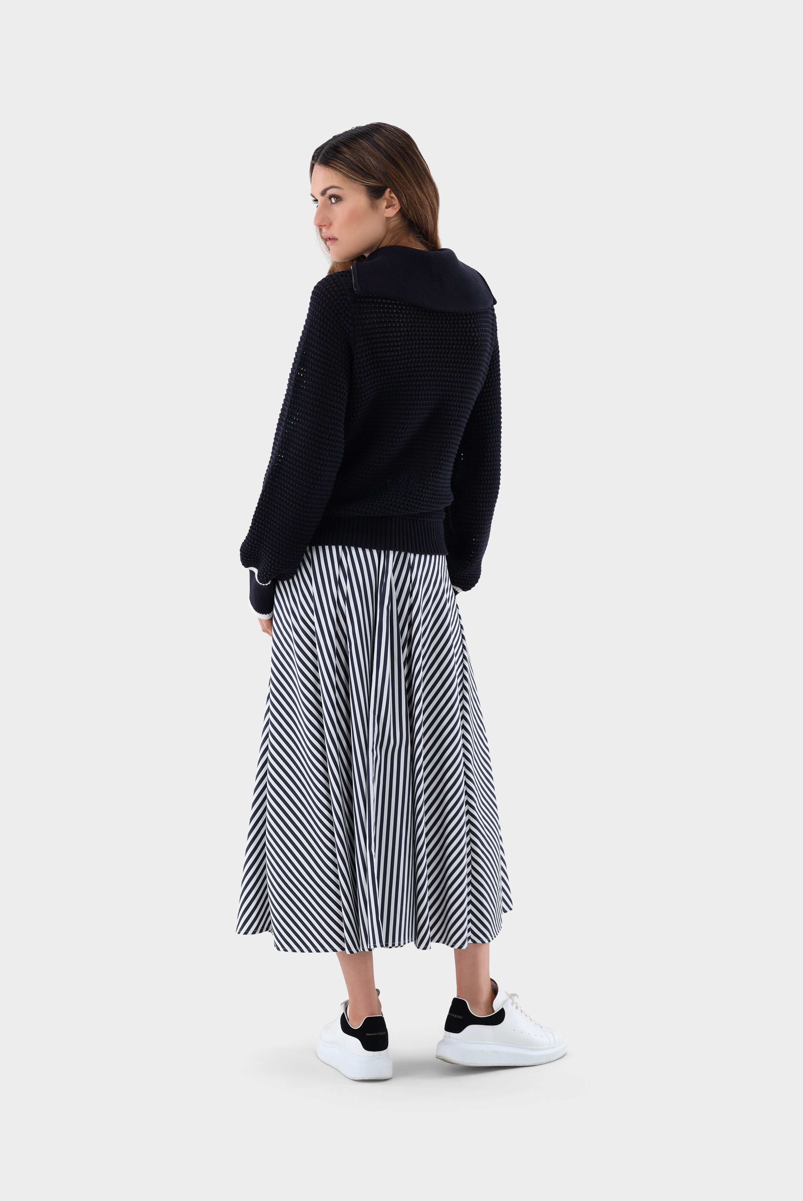 Dresses & Skirts+Skirt in Cotton Stretch with Stripe Pattern+05.659A..171959.790.34