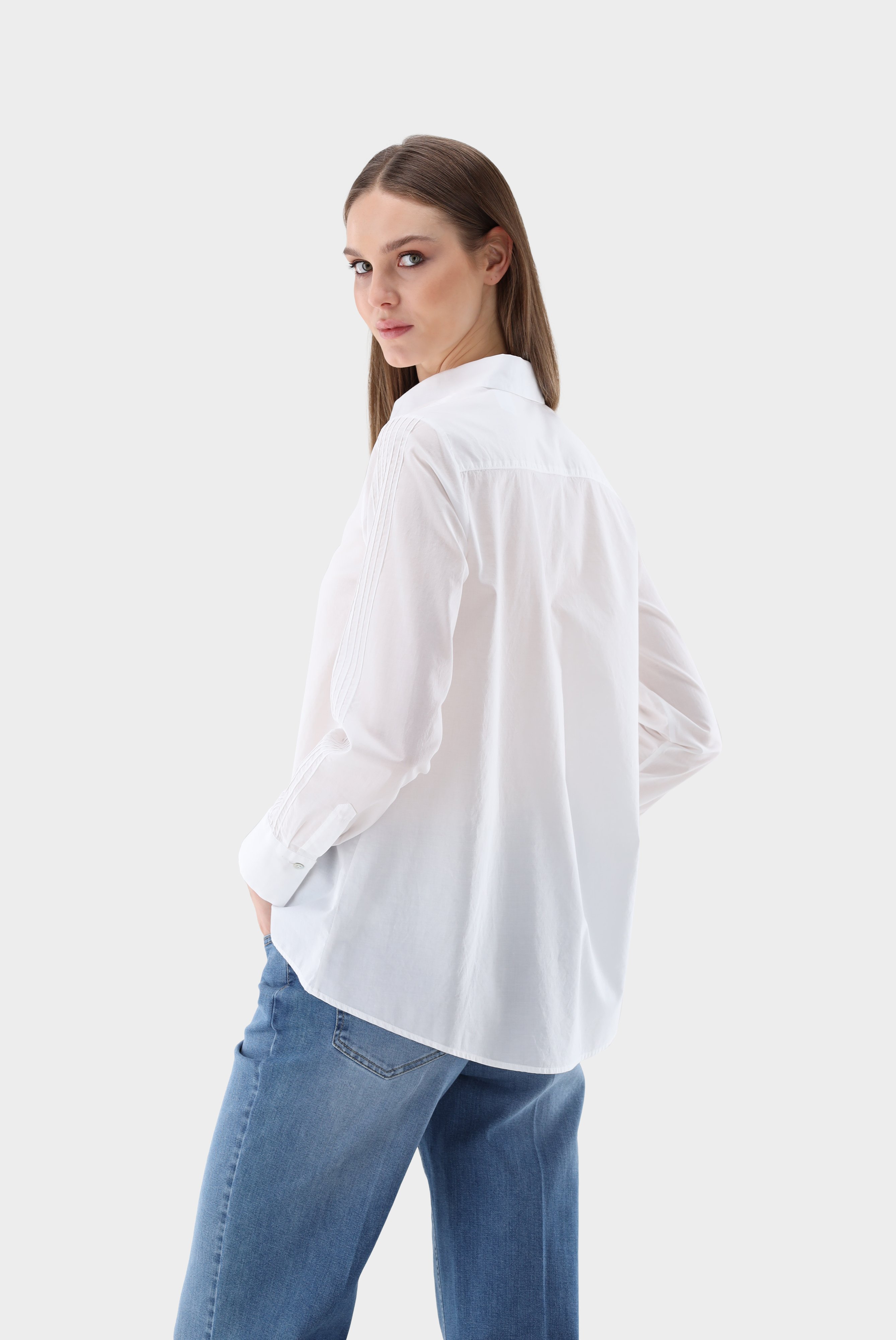 Casual Blouses+Semi-fitted Shirt in Cotton Batiste+05.528Z.3W.160127.000.32