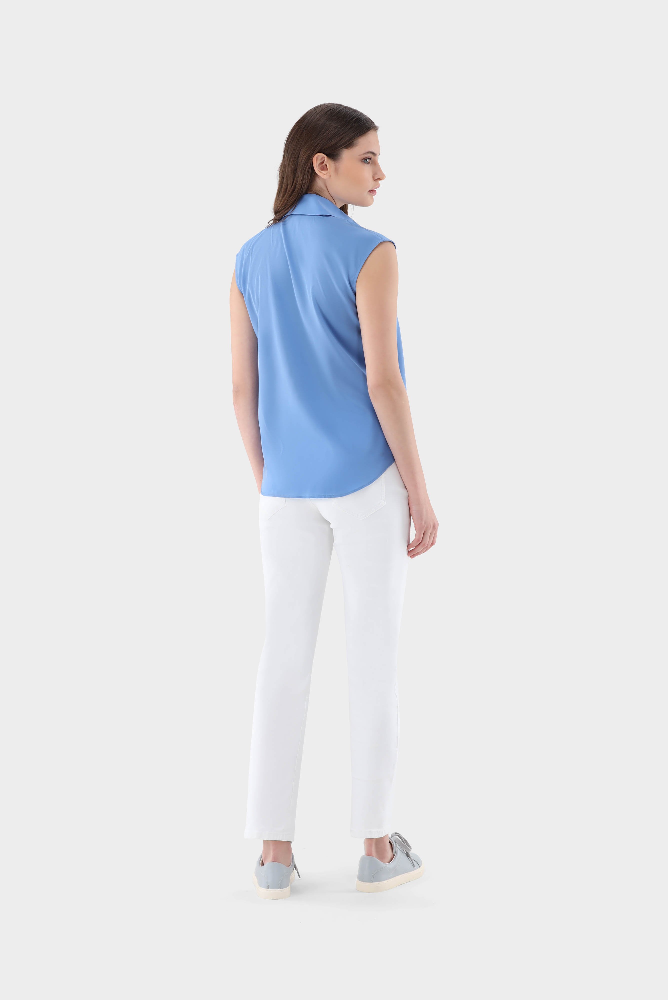Casual Blouses+Sleeveless shirt with silk and stretch+05.528P.P8.155553.741.32