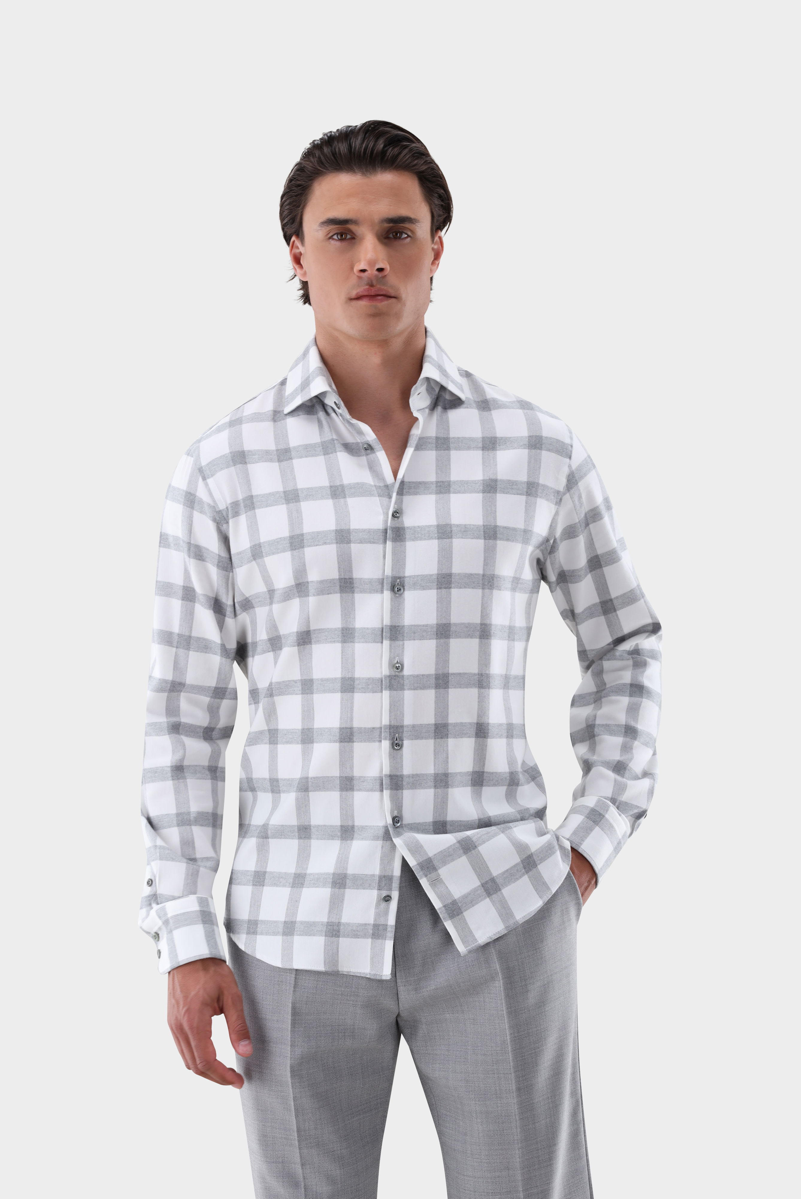 Flanellhemd kariert Slim Fit