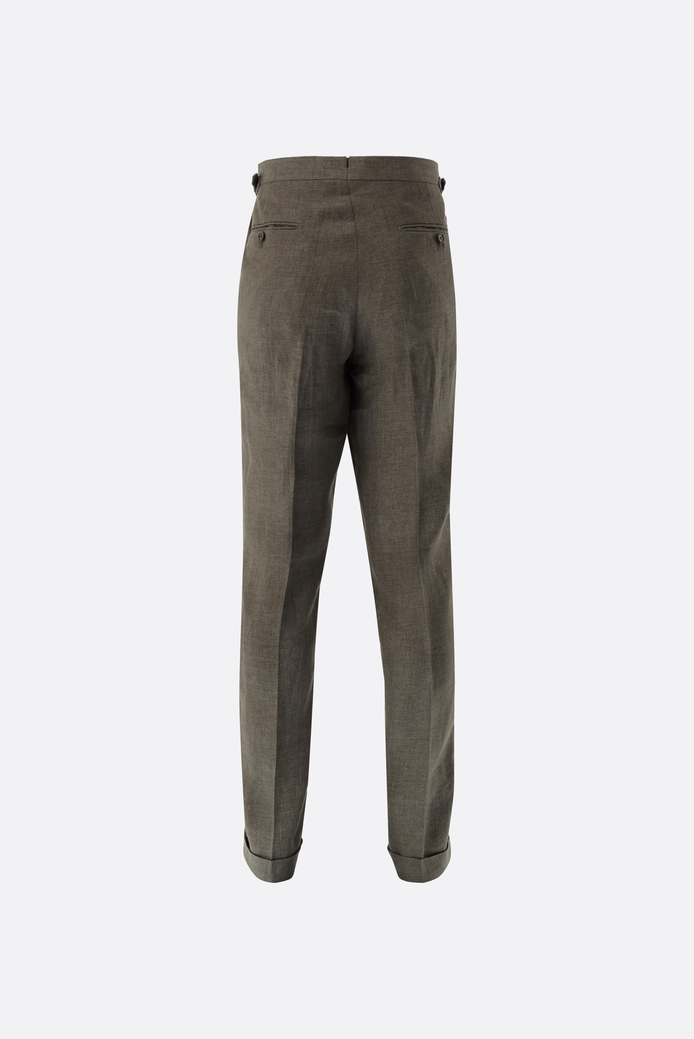 Jeans & Trousers+Linen trousers with pleats+20.7814.15.H55027.169.46
