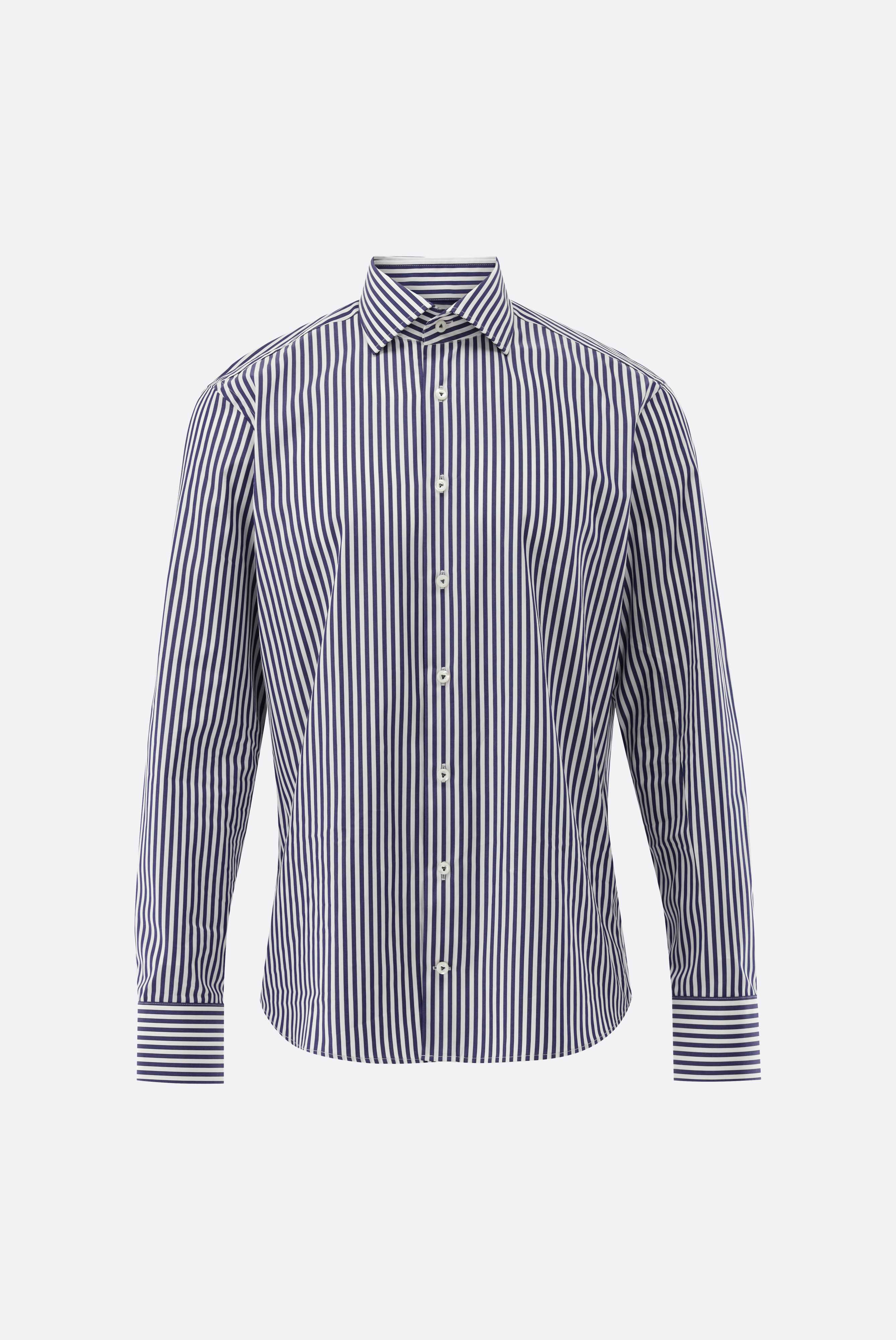 Gestreiftes Hemd aus Popeline mit Haifischkragen