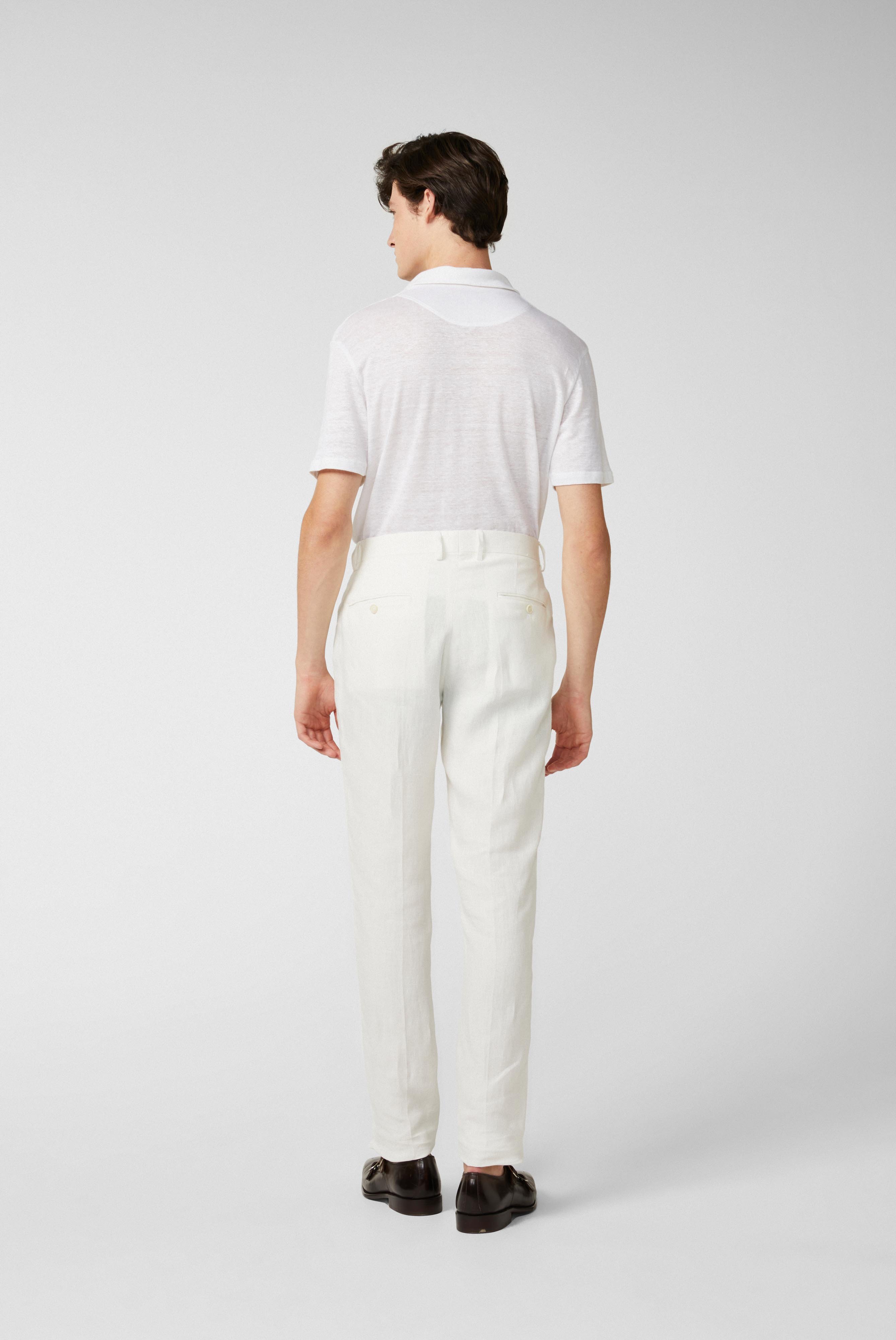 Poloshirts+Linen jersey polo shirt white+20.1783..180125.000.L