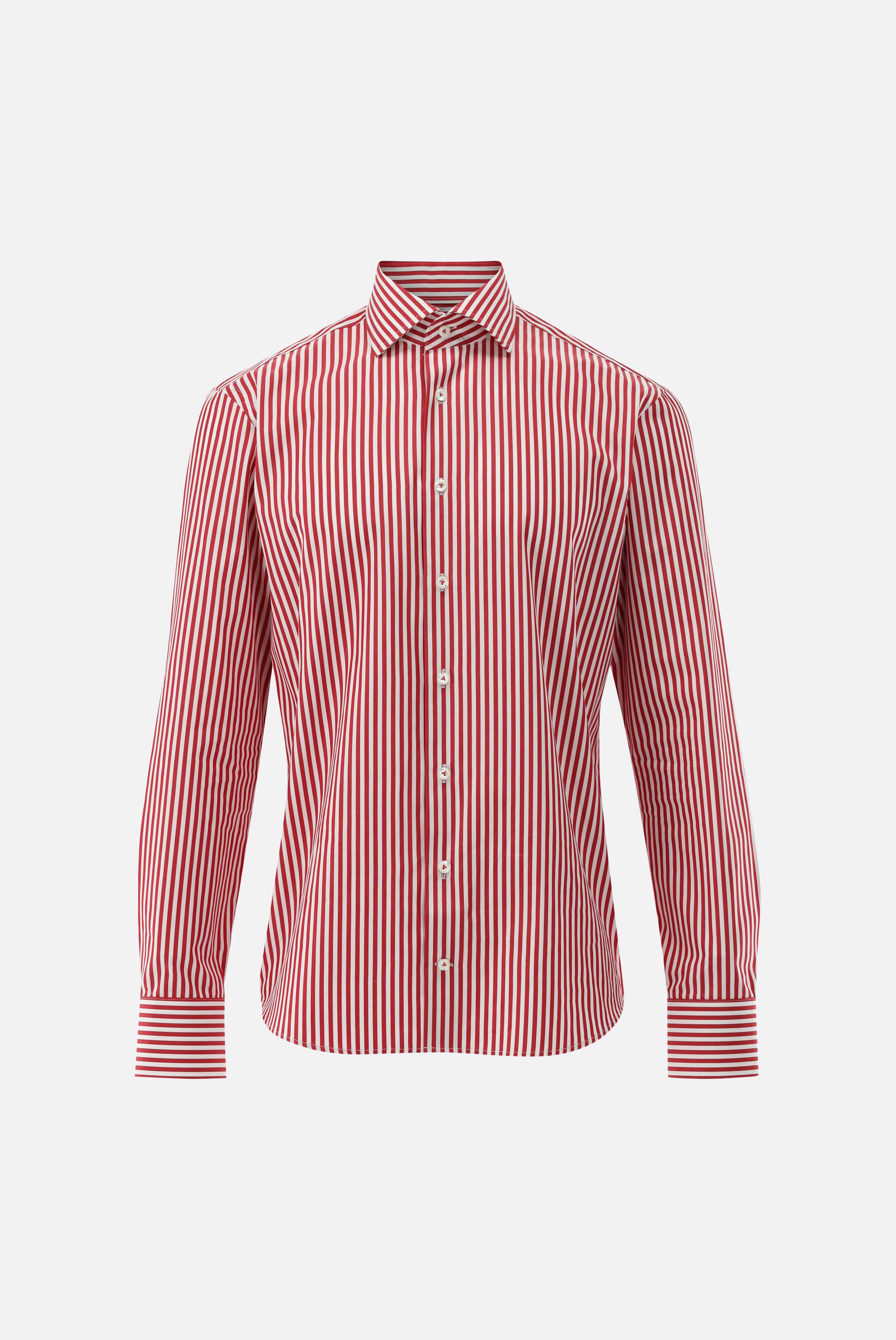 Gestreiftes Hemd aus Popeline mit Haifischkragen