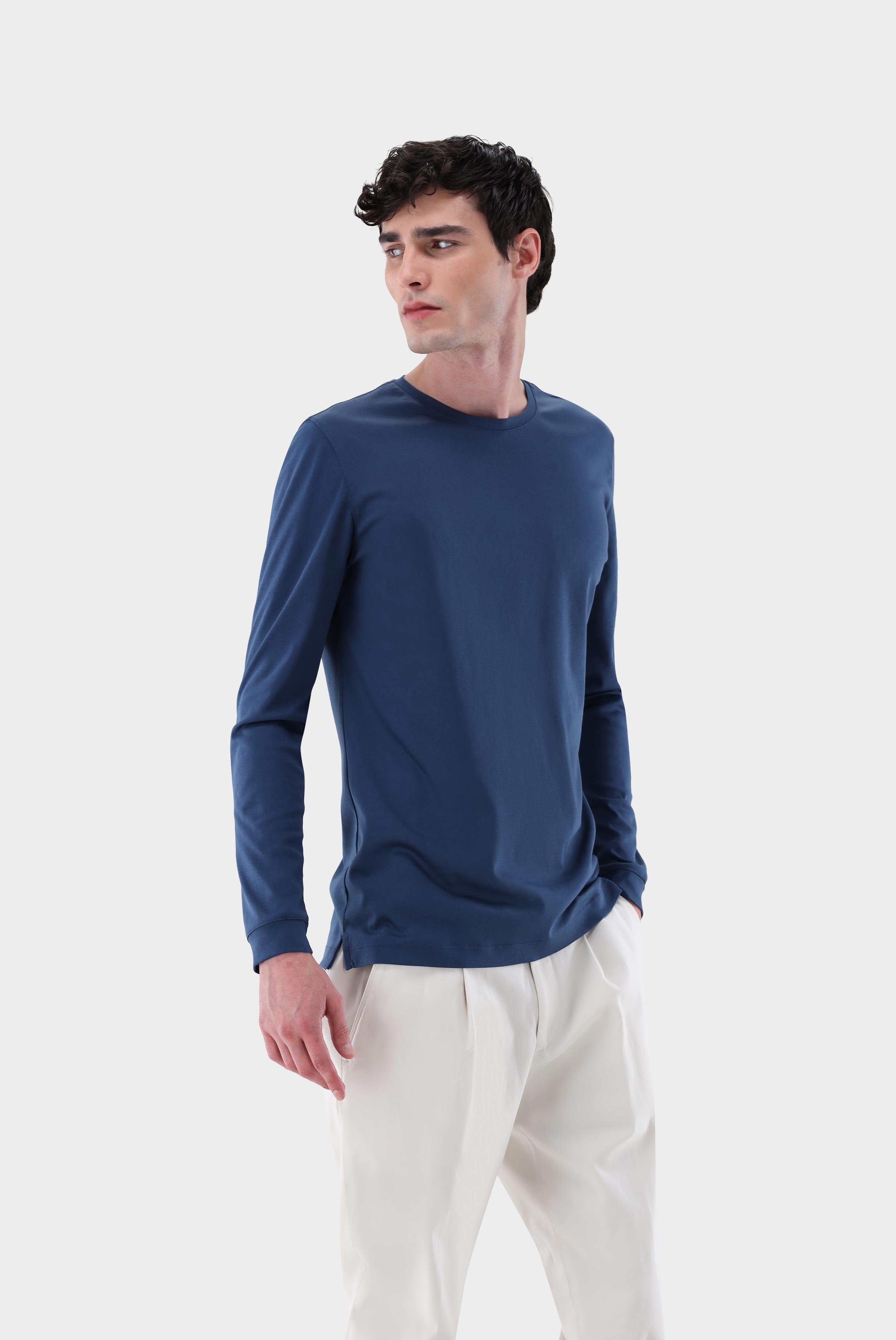 T-Shirts+Langarm T-Shirt aus Schweizer Baumwolle+20.1718.UX.180031.780.XXL