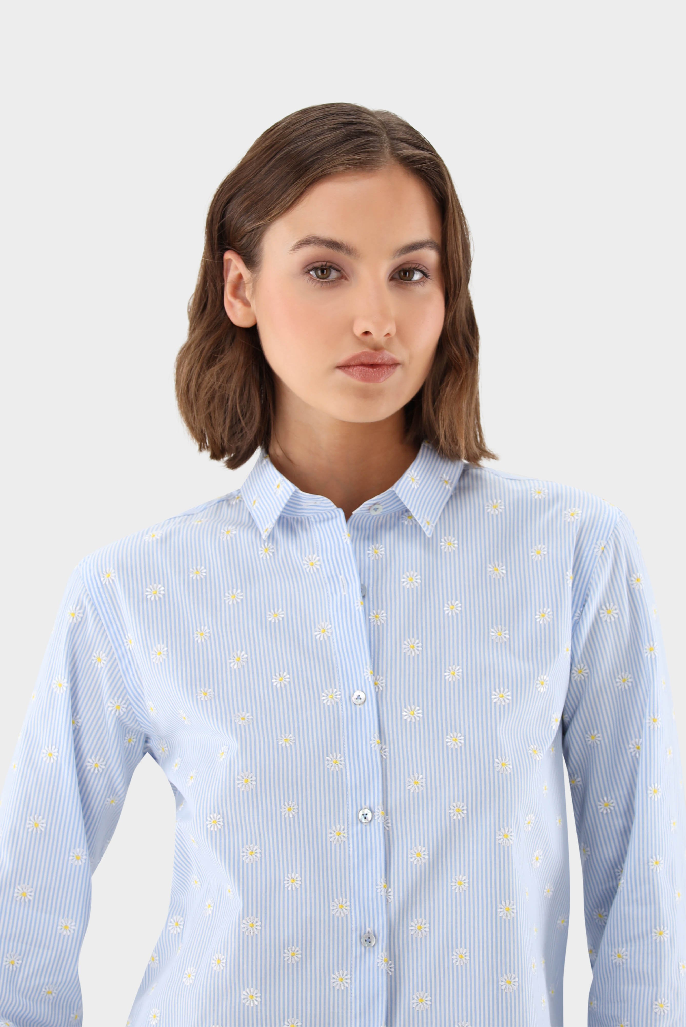 Casual Blouses+Striped shirt blouse with floral embroidery+05.528R.FU.151316.730.40