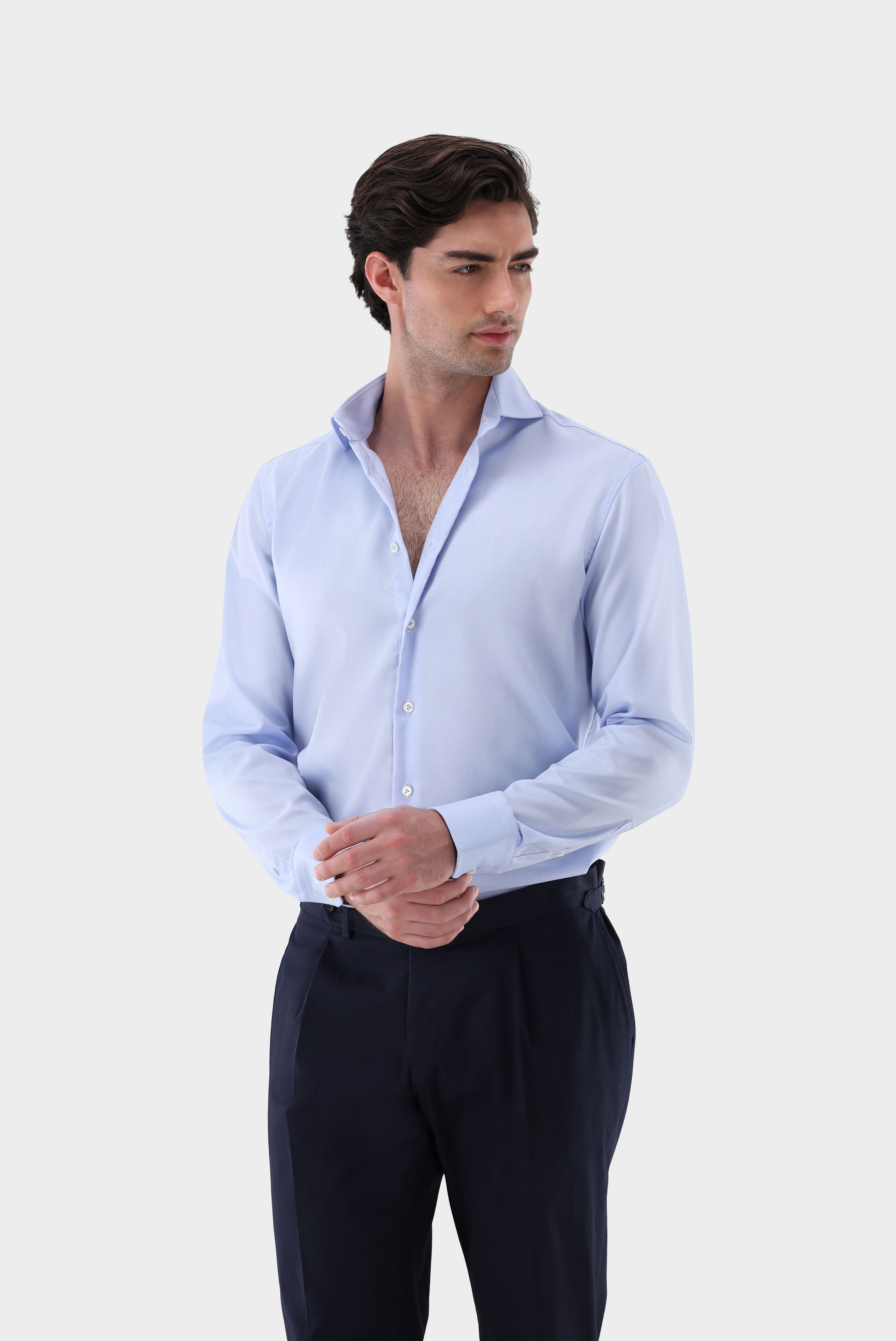 Bügelfreies Businesshemd aus Natté-Gewebe Tailor Fit