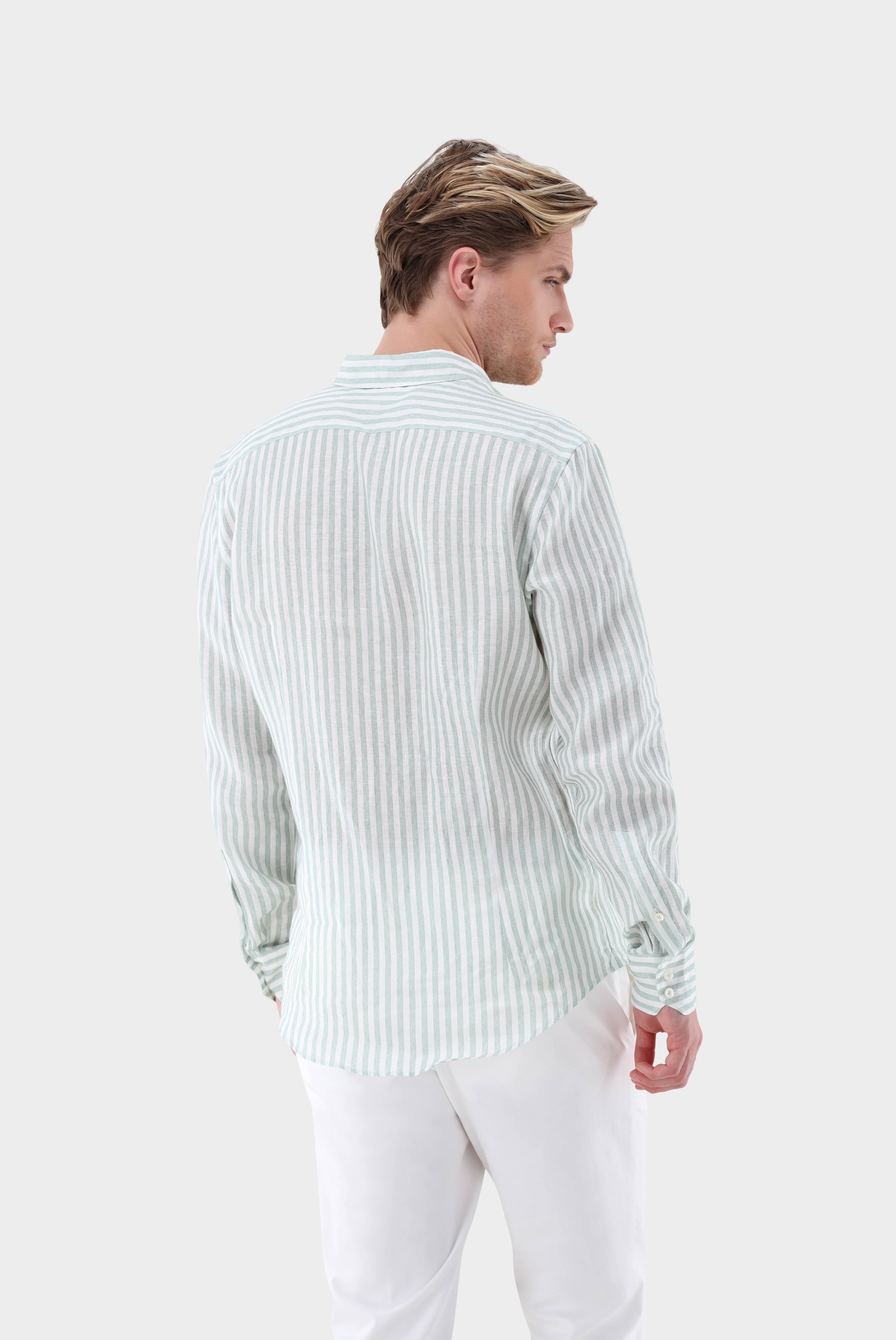Casual Shirts+Linen Stripe Print Shirt Tailor Fit+20.2013.9V.170352.940.40