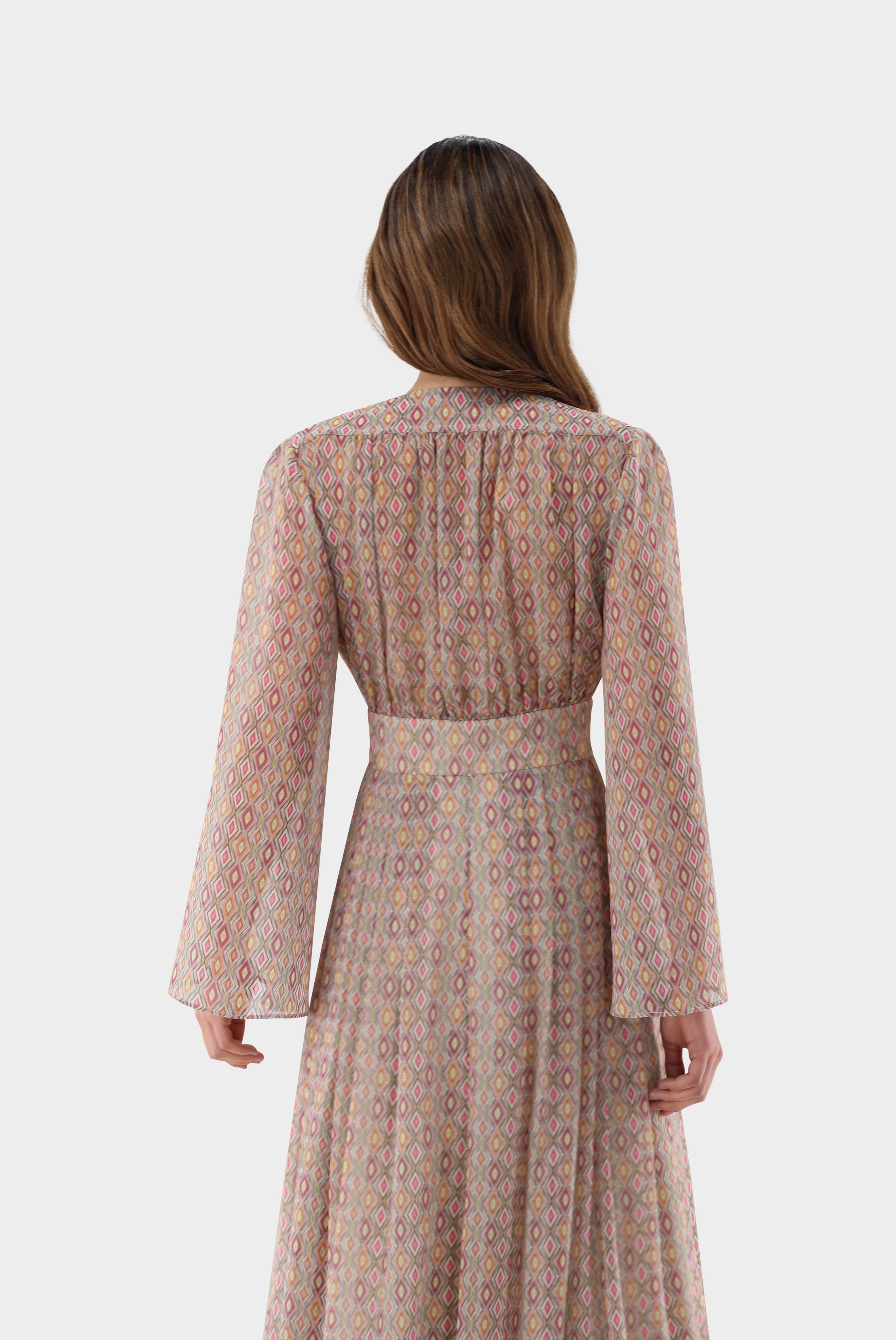 Dresses & Skirts+Maxi dress with ornamental print and lurex stripe+05.657J..170153.355.36
