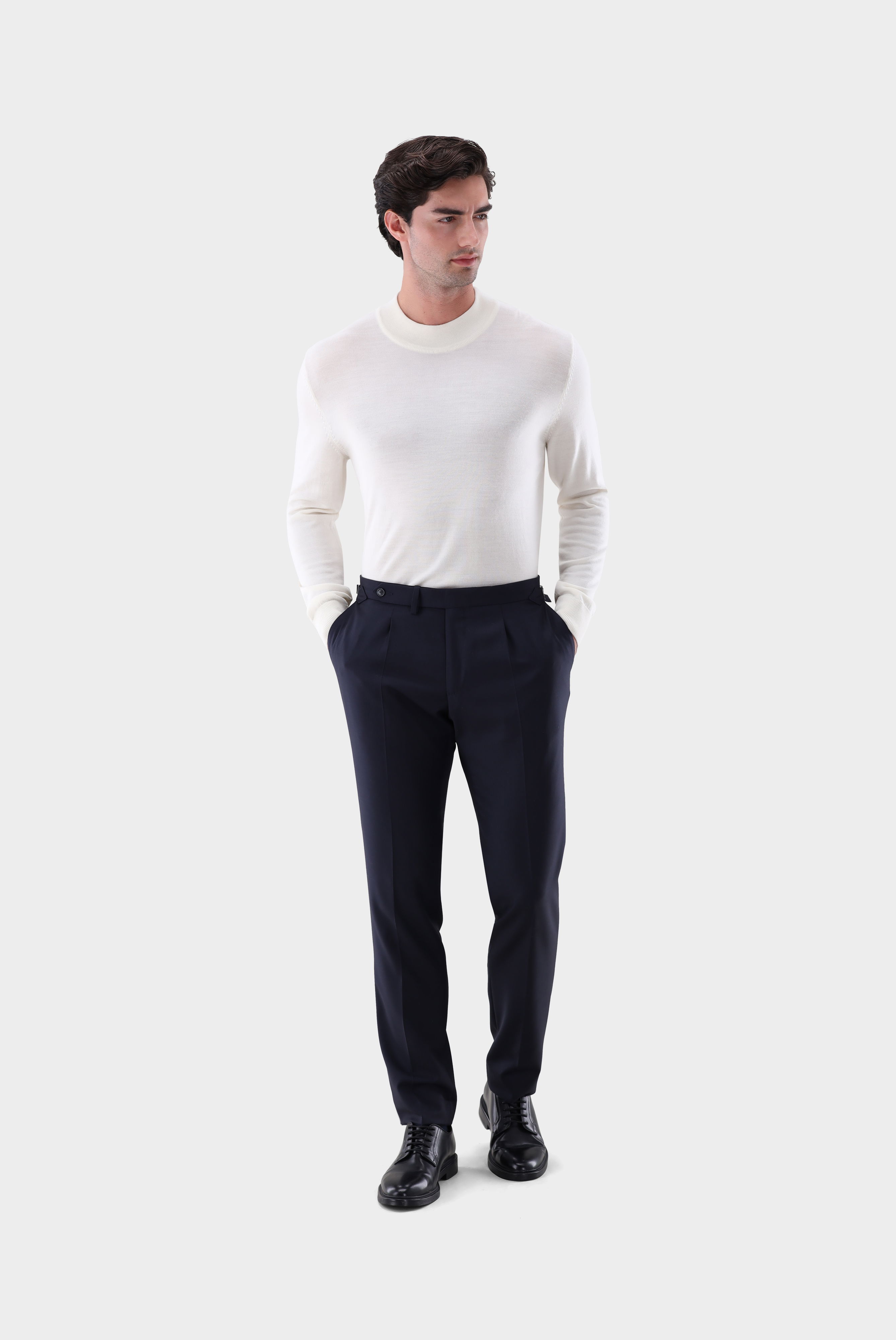 Stehkragenpullover aus Merzerisierter Merinowolle günstig online kaufen