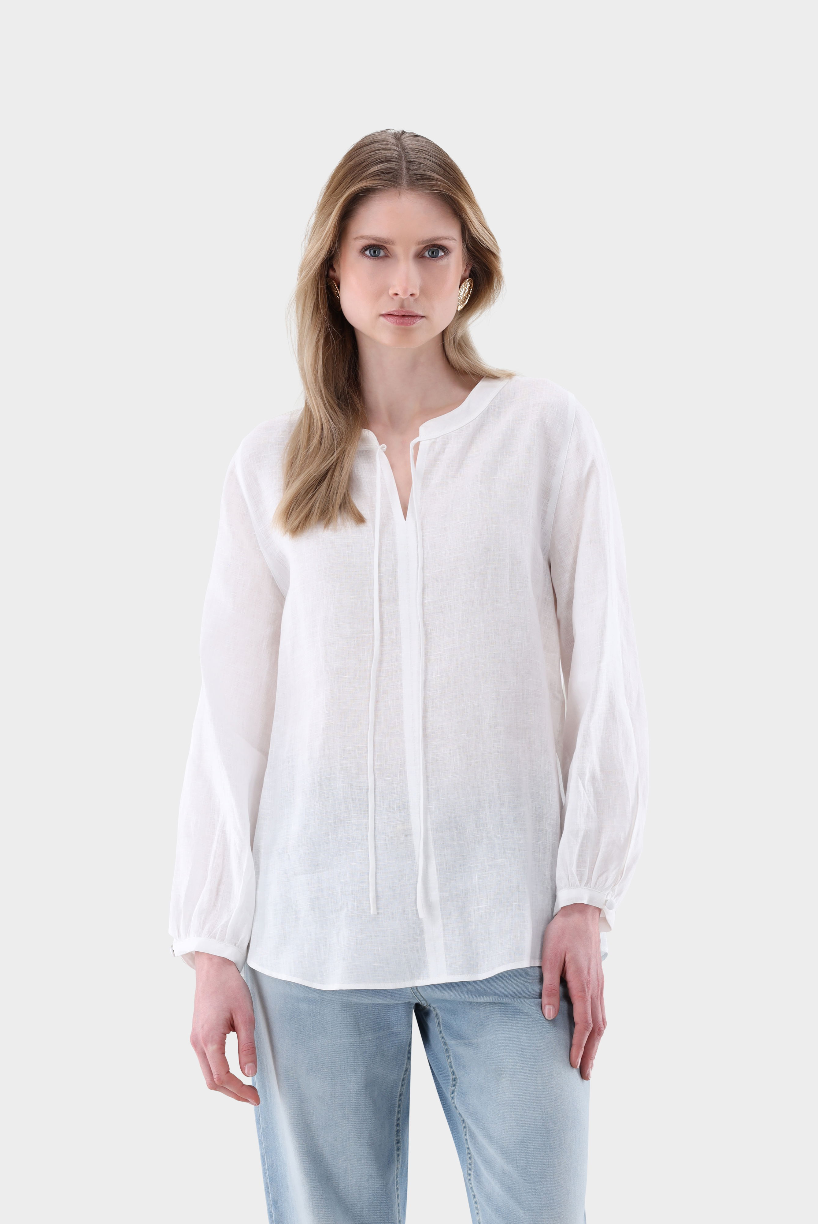 Tunika aus Leinen mit Bindeband