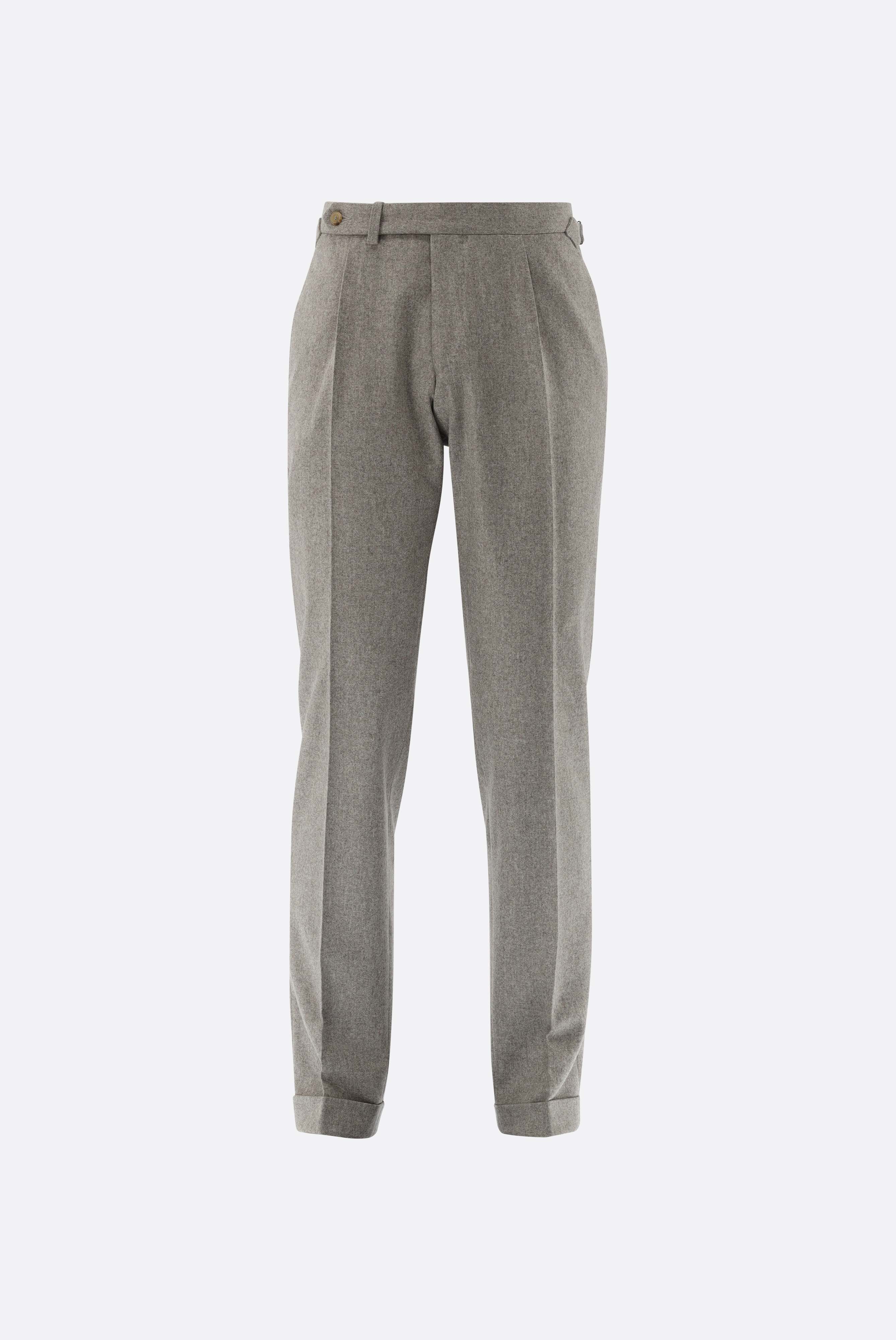 Trousers in Wool Flanell with Pleats