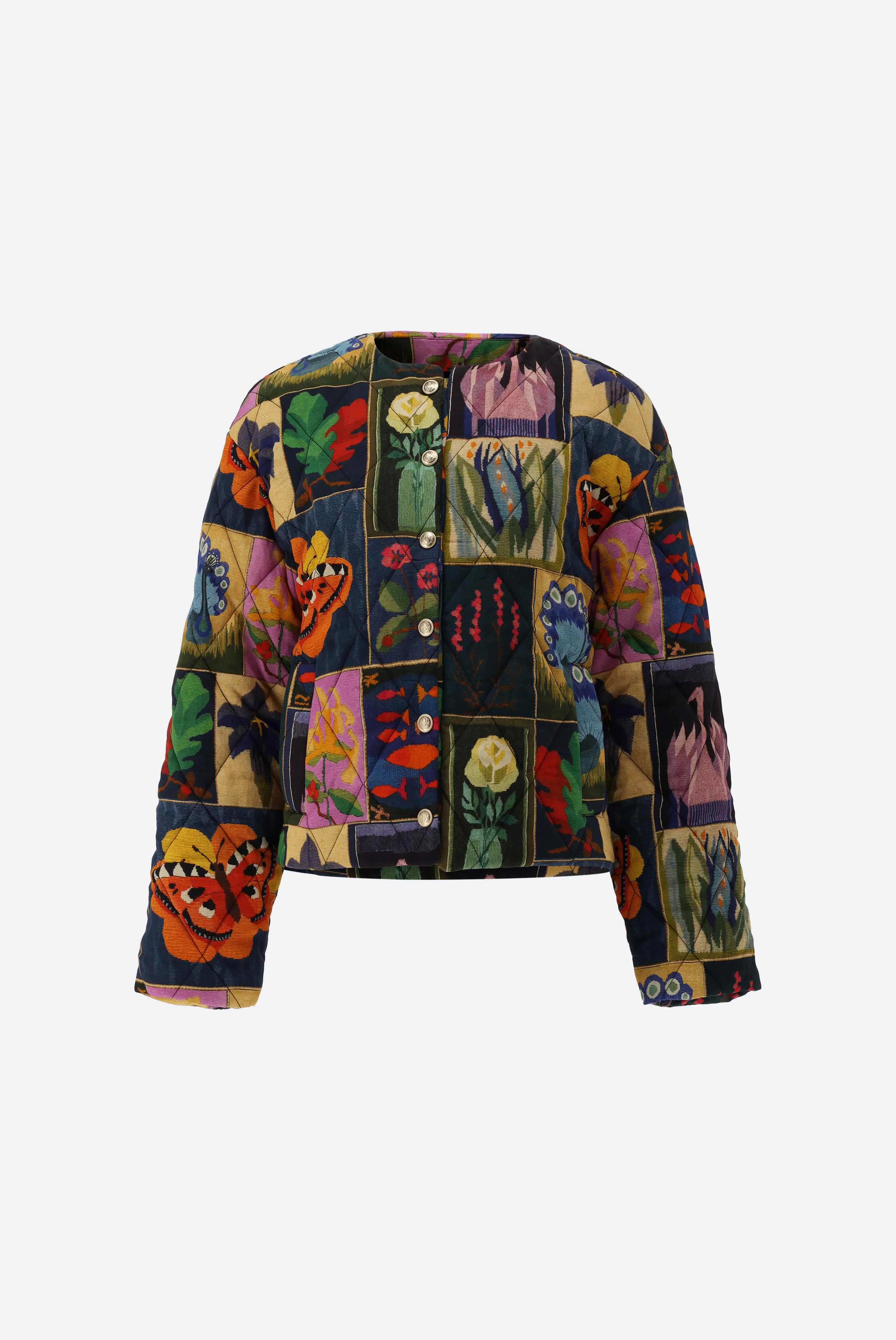 Steppjacke kurz geschnitten und mit Druck