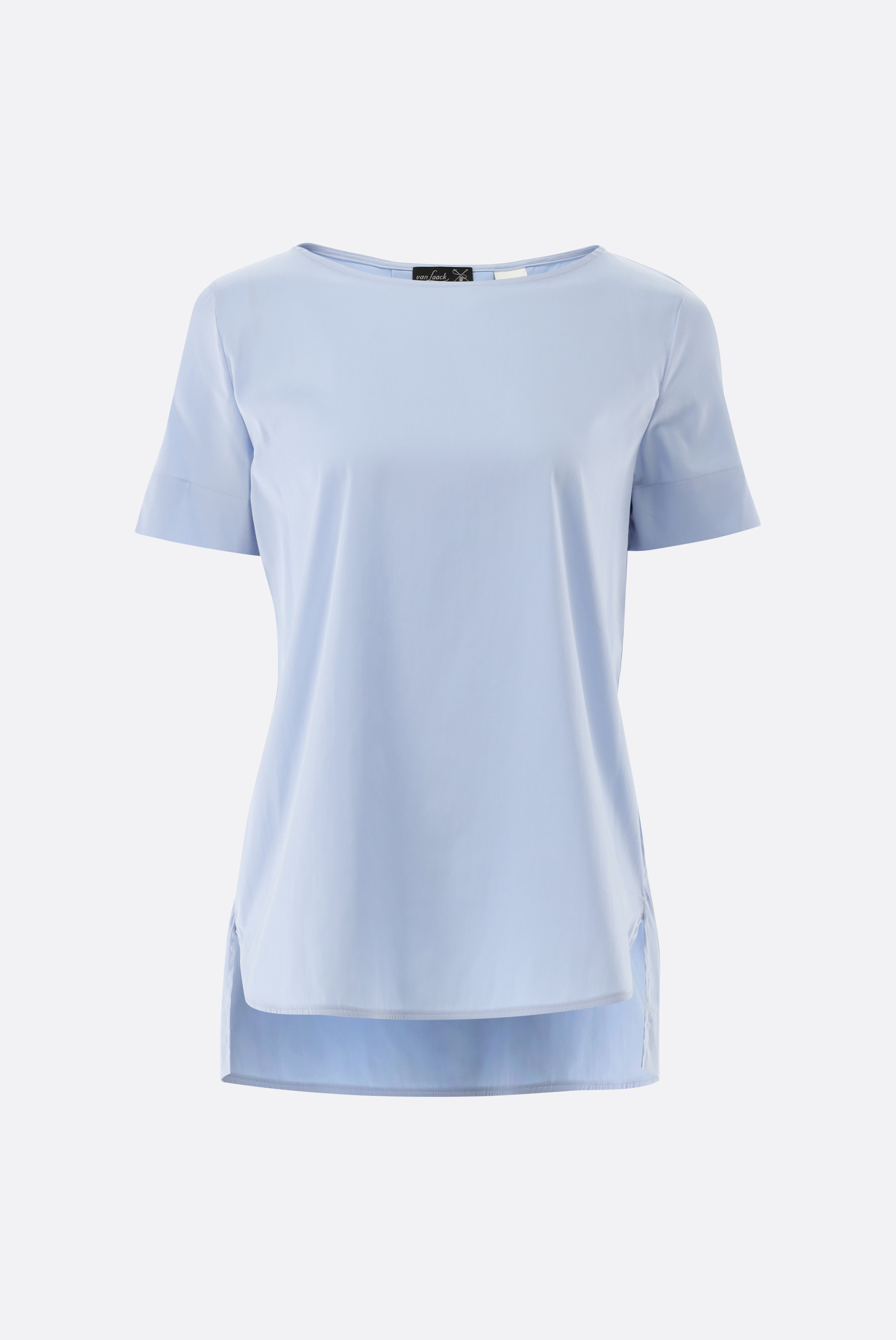 Kurzarm Bluse mit U-Ausschnitt