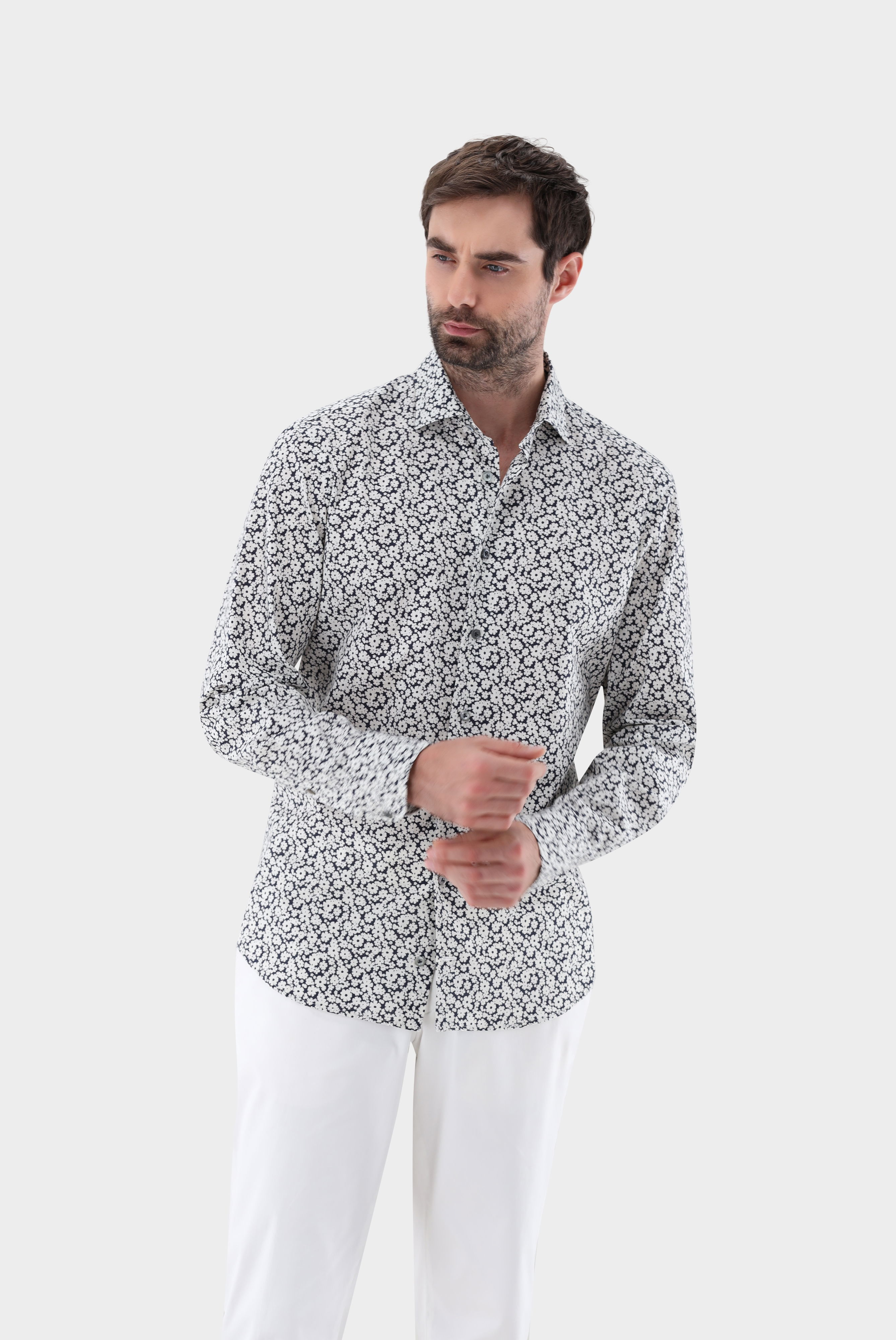 Hemd mit Blumenmuster Tailor Fit
