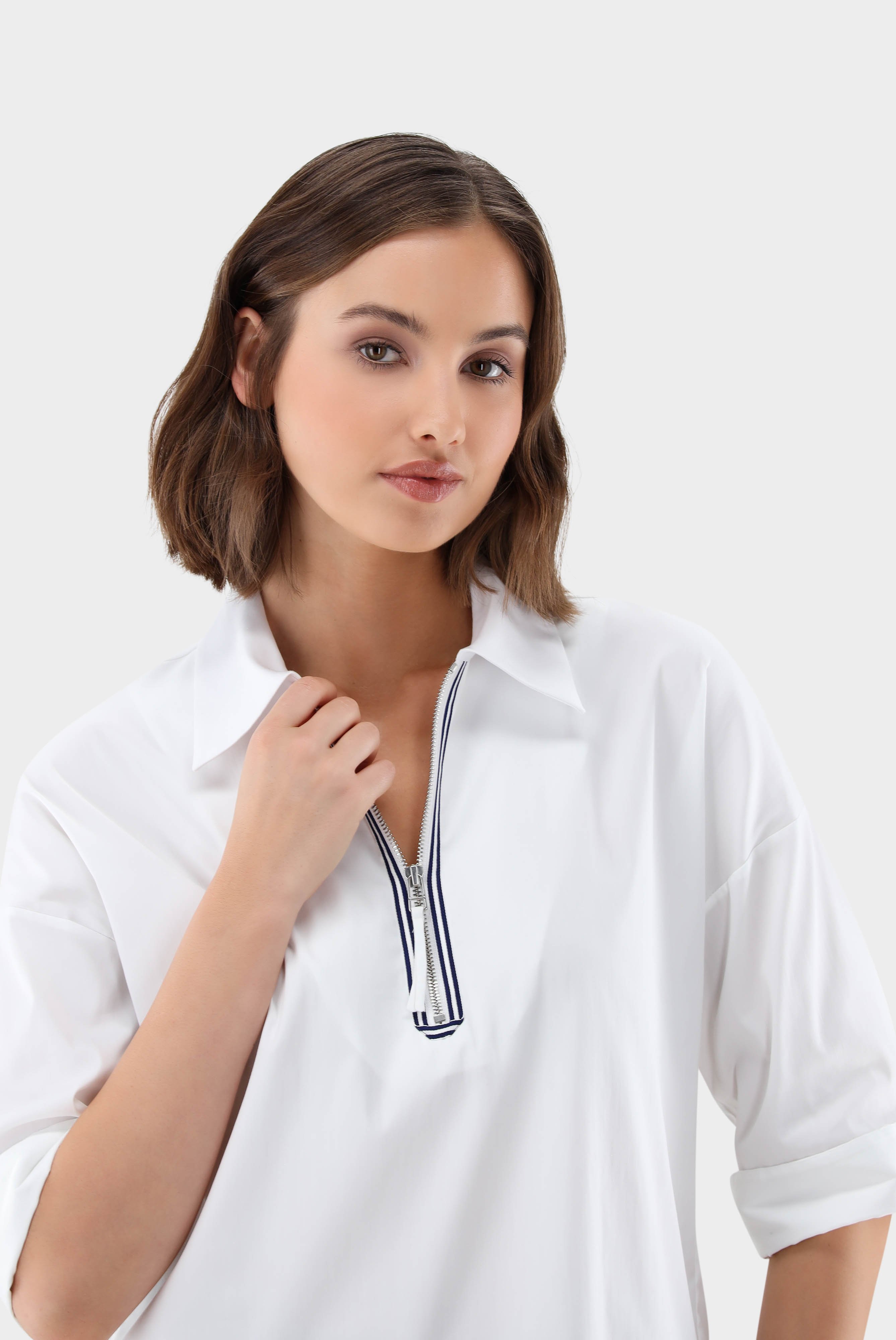 Business Blouses+A-line zip neck shirt blouse+05.529D.24.130830.000.38