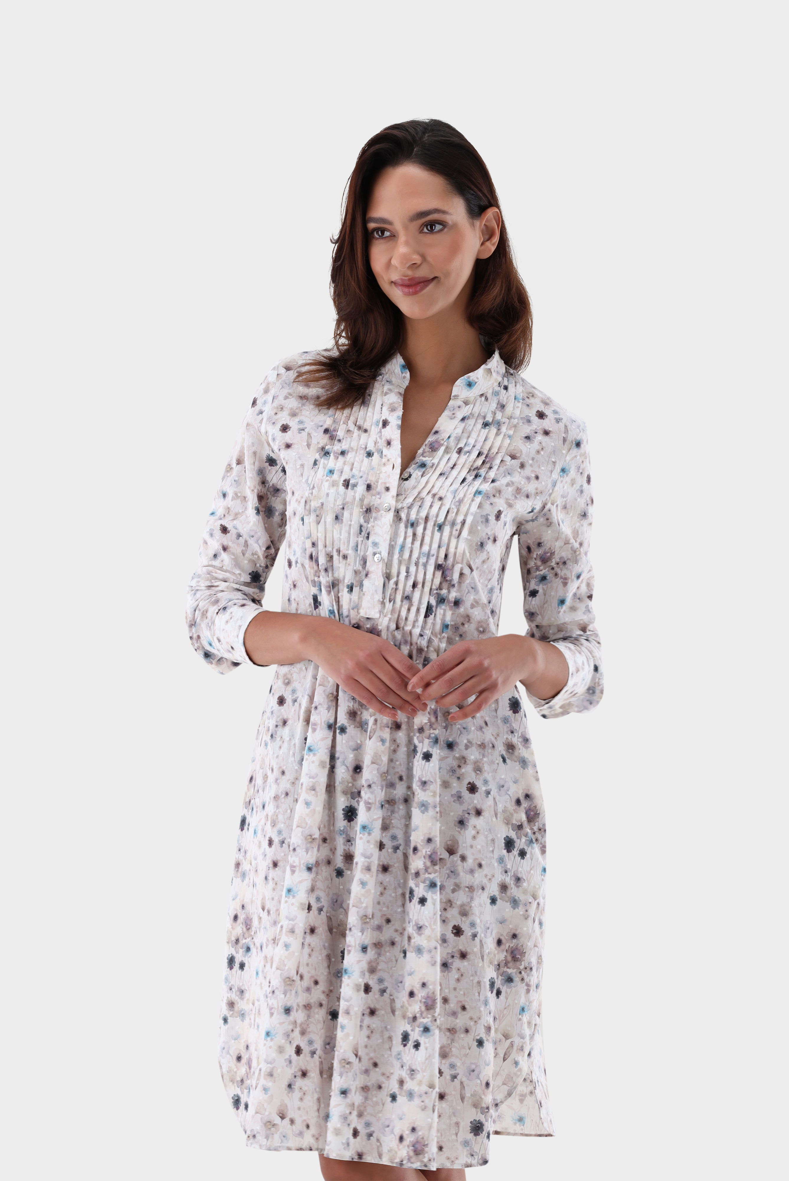 Schlupfkleid knielang mit Blumen Druck