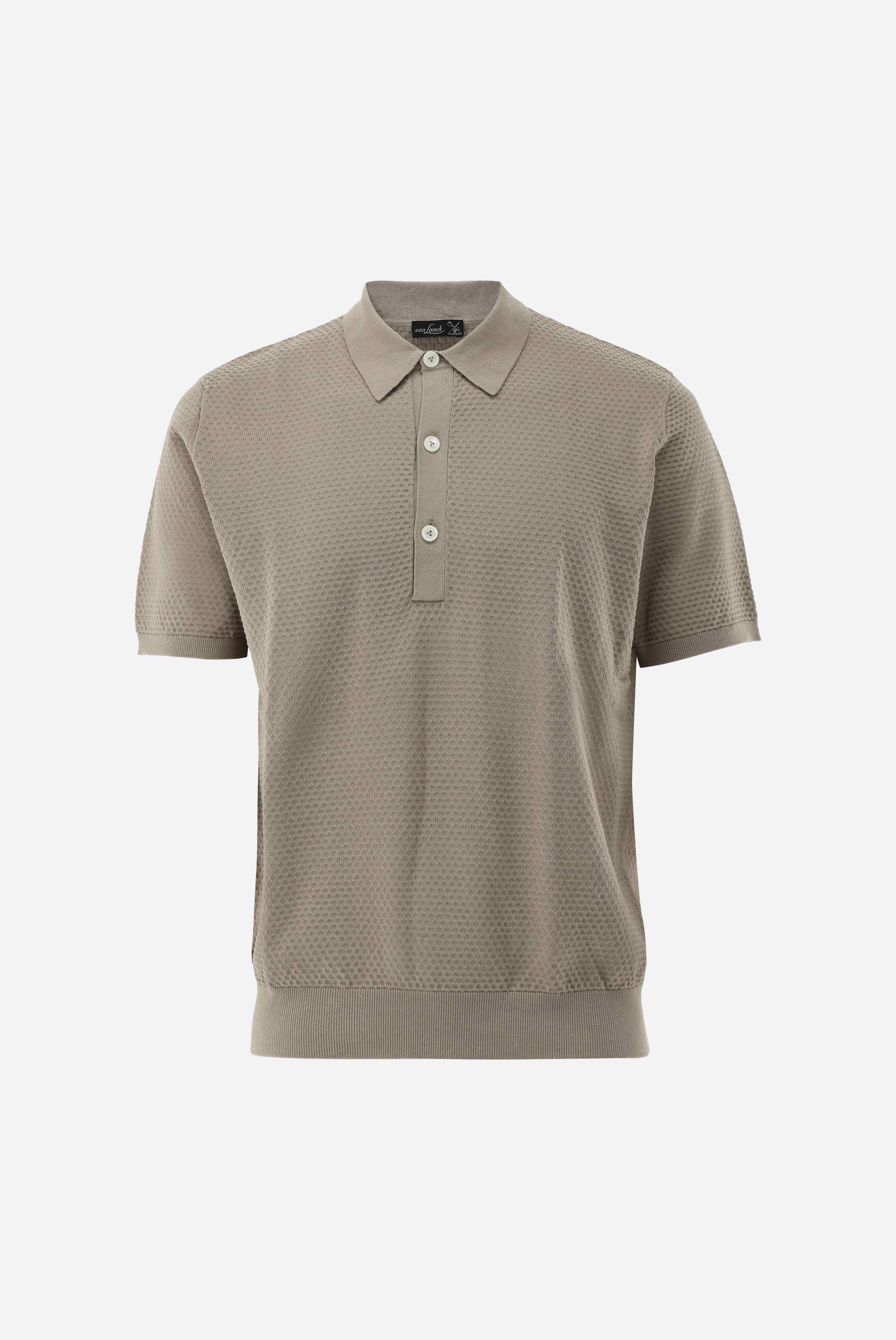 Strick Poloshirt mit Struktur aus Air Cotton