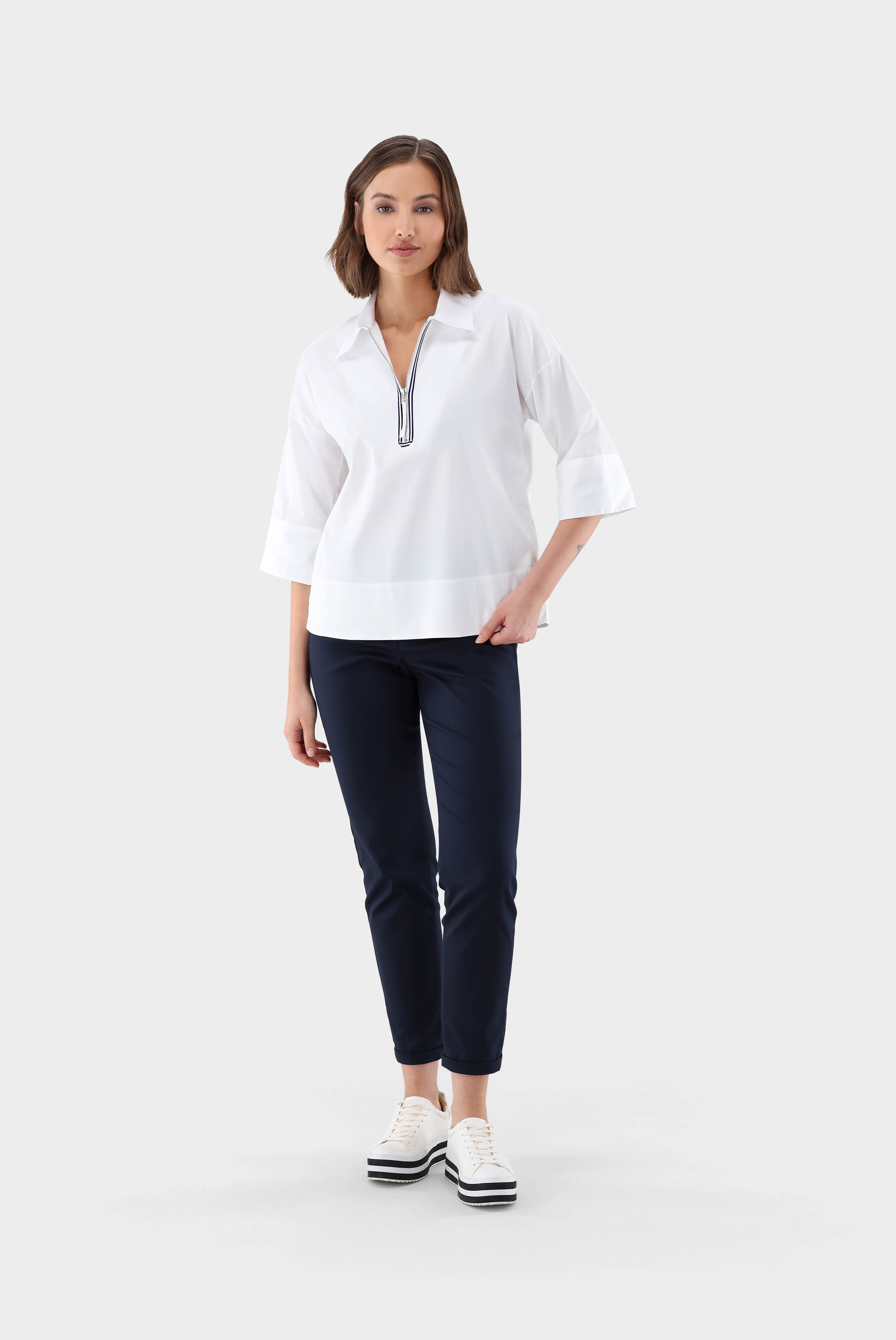 Business Blouses+A-line zip neck shirt blouse+05.529D.24.130830.000.32