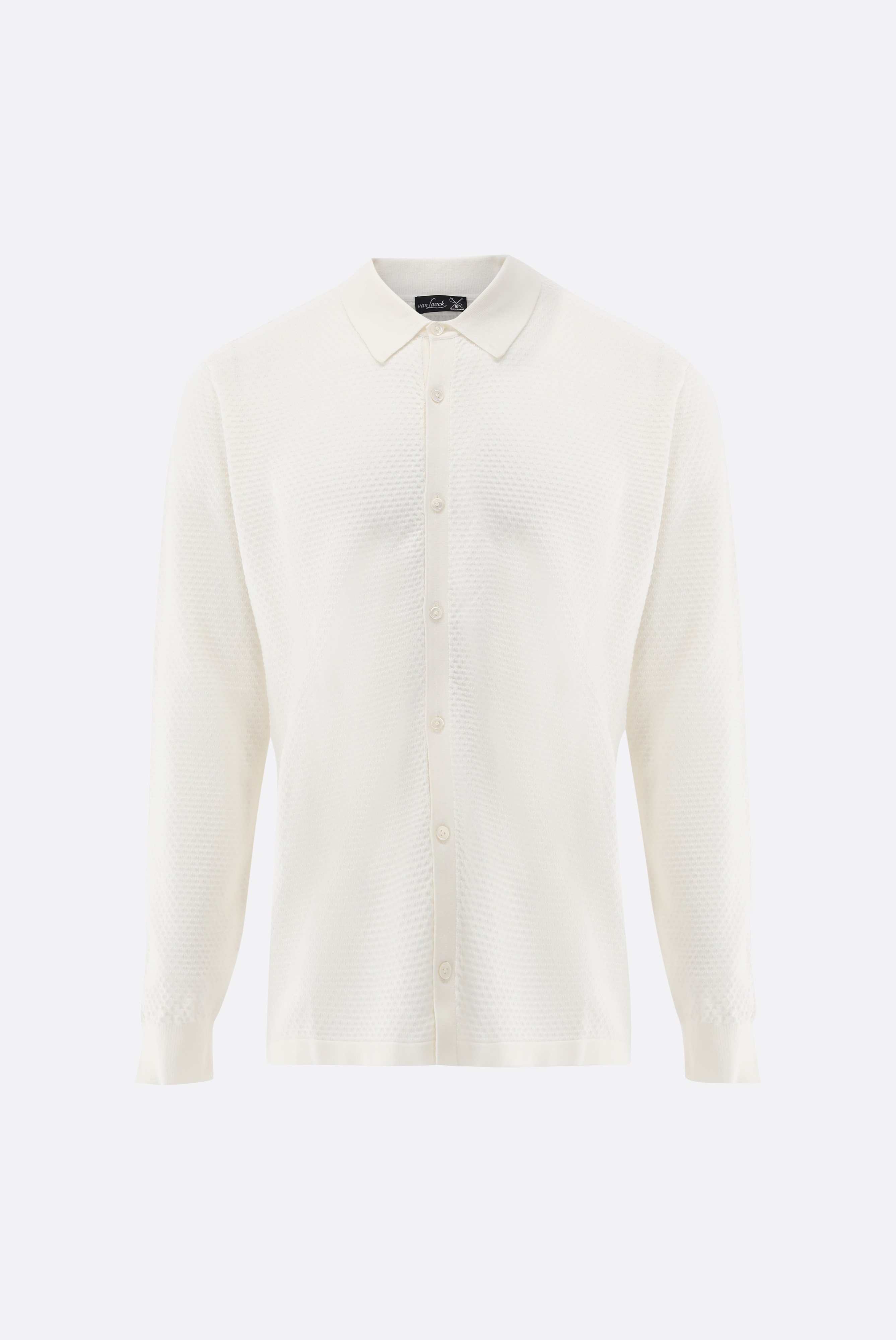 Strickhemd mit Struktur aus Air Cotton